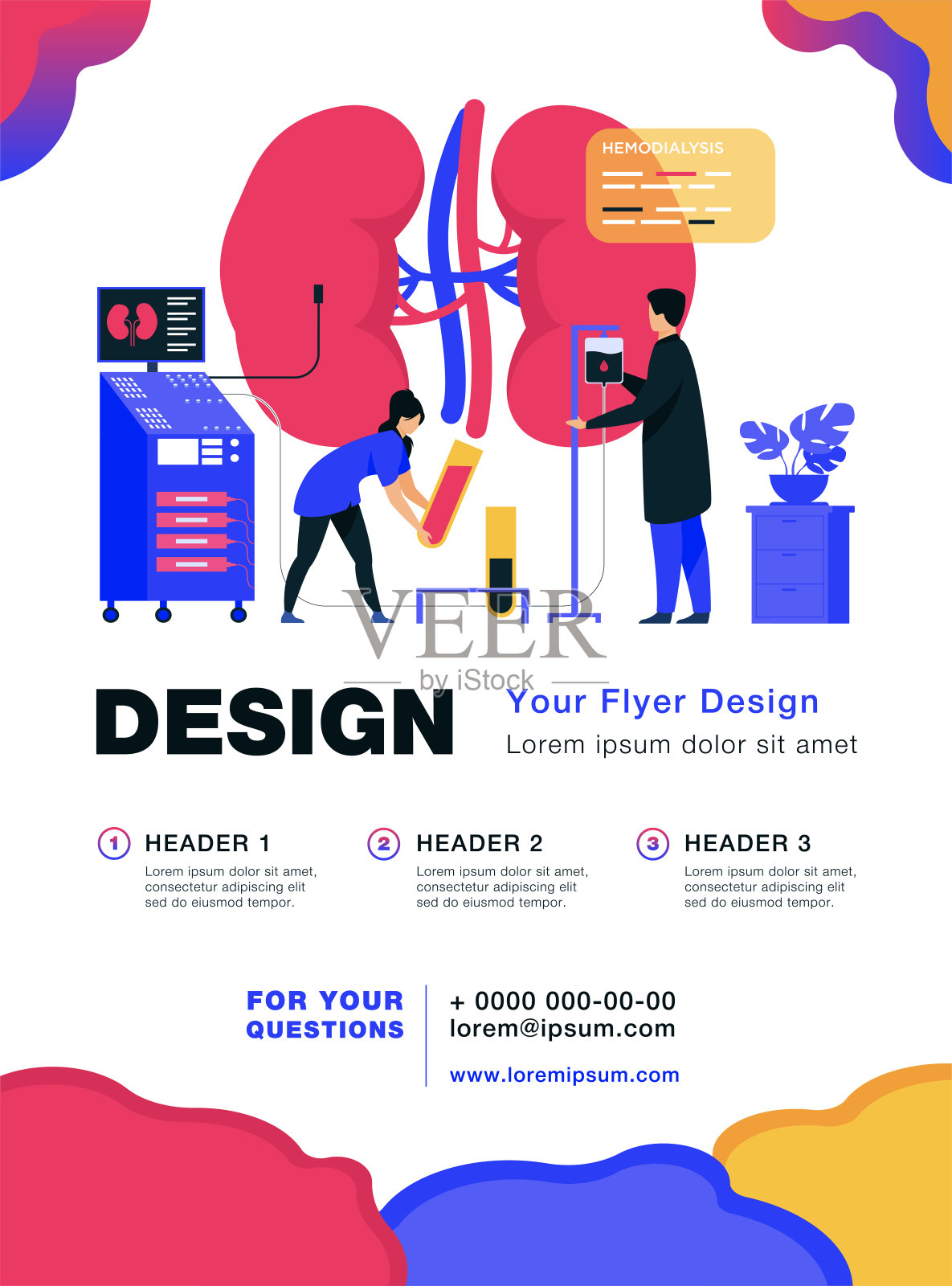 进行透析手术的医生插画图片素材