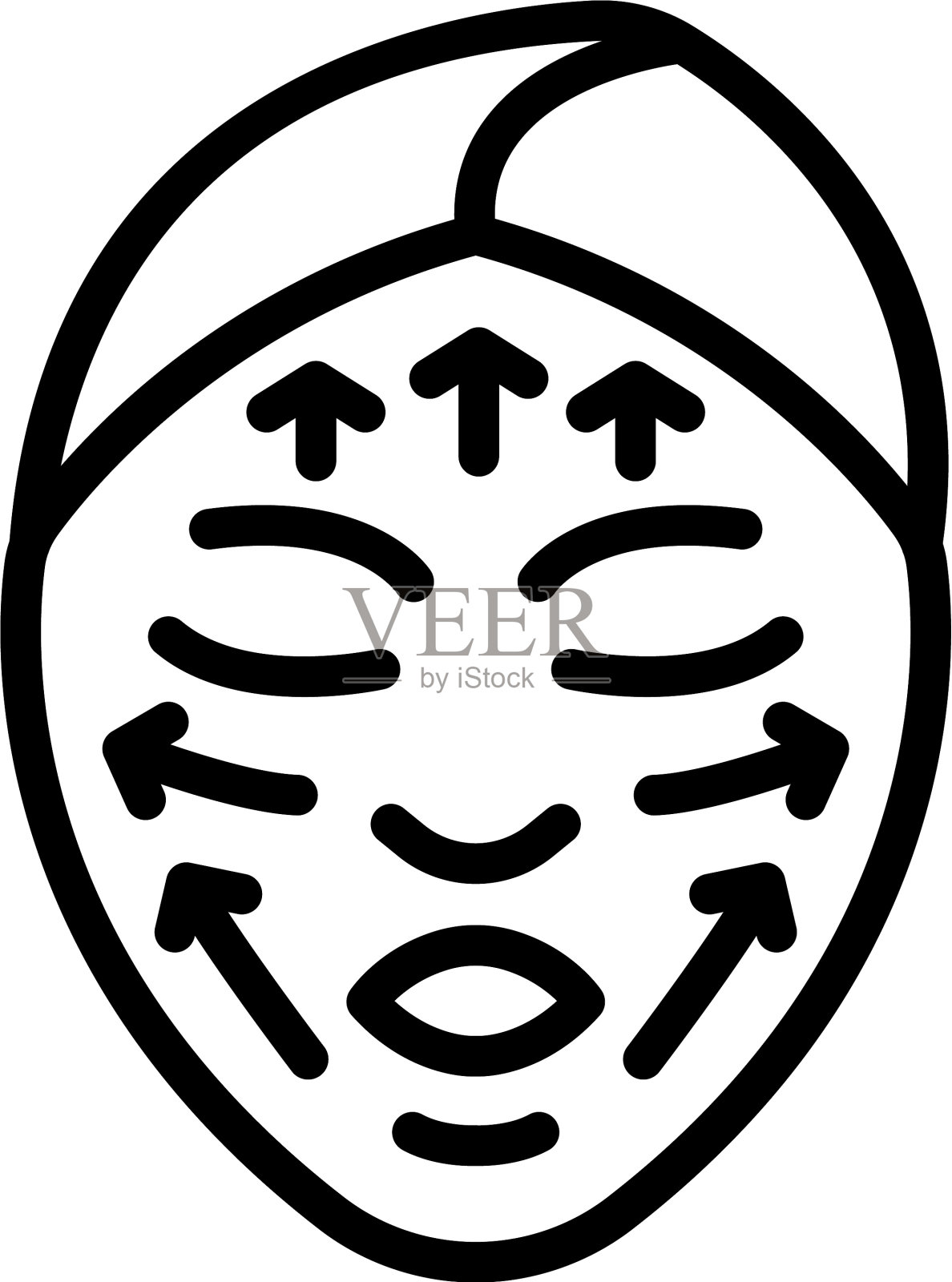 皱纹皮肤脱皮图标轮廓风格插画图片素材