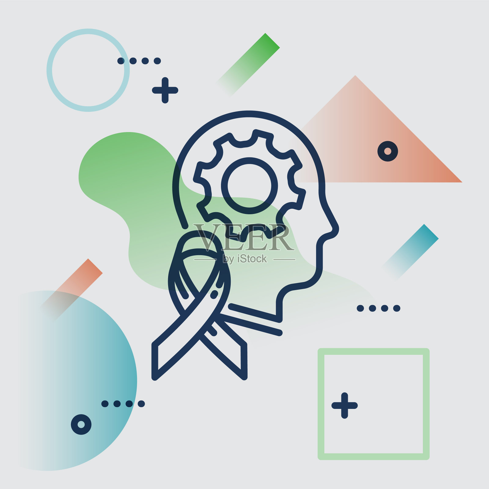 心理健康背景时尚简约风格插画图片素材