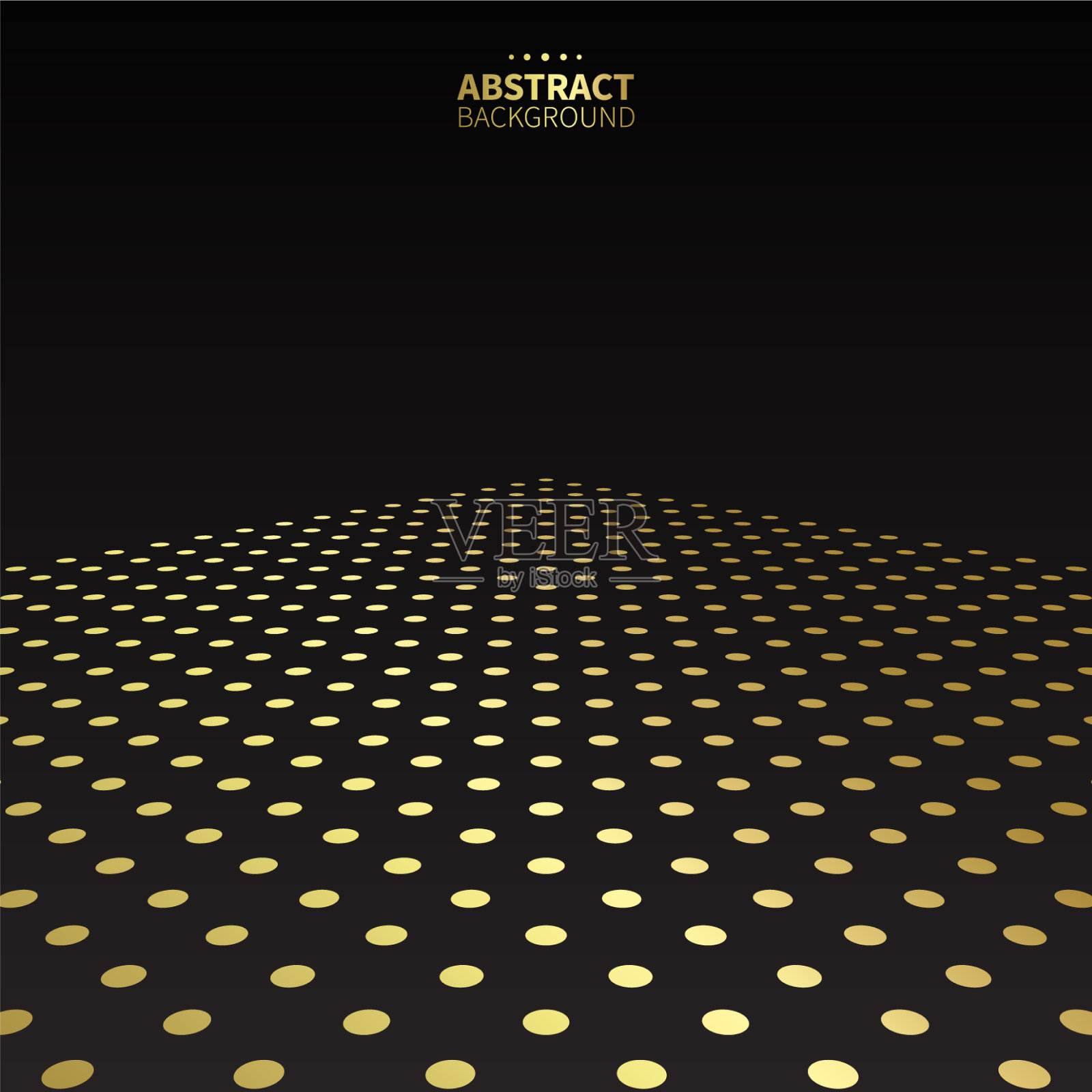 豪华的金色斑点图案上的黑色背景插画图片素材