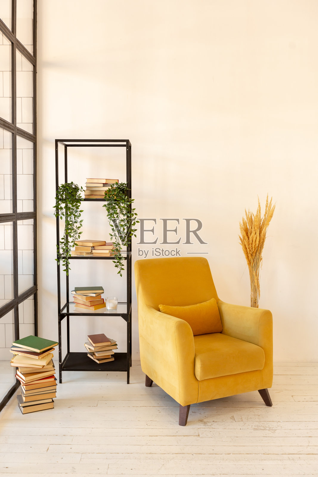 豪华现代设计的一个舒适的小斯堪的纳维亚风格的工作室公寓照片摄影图片