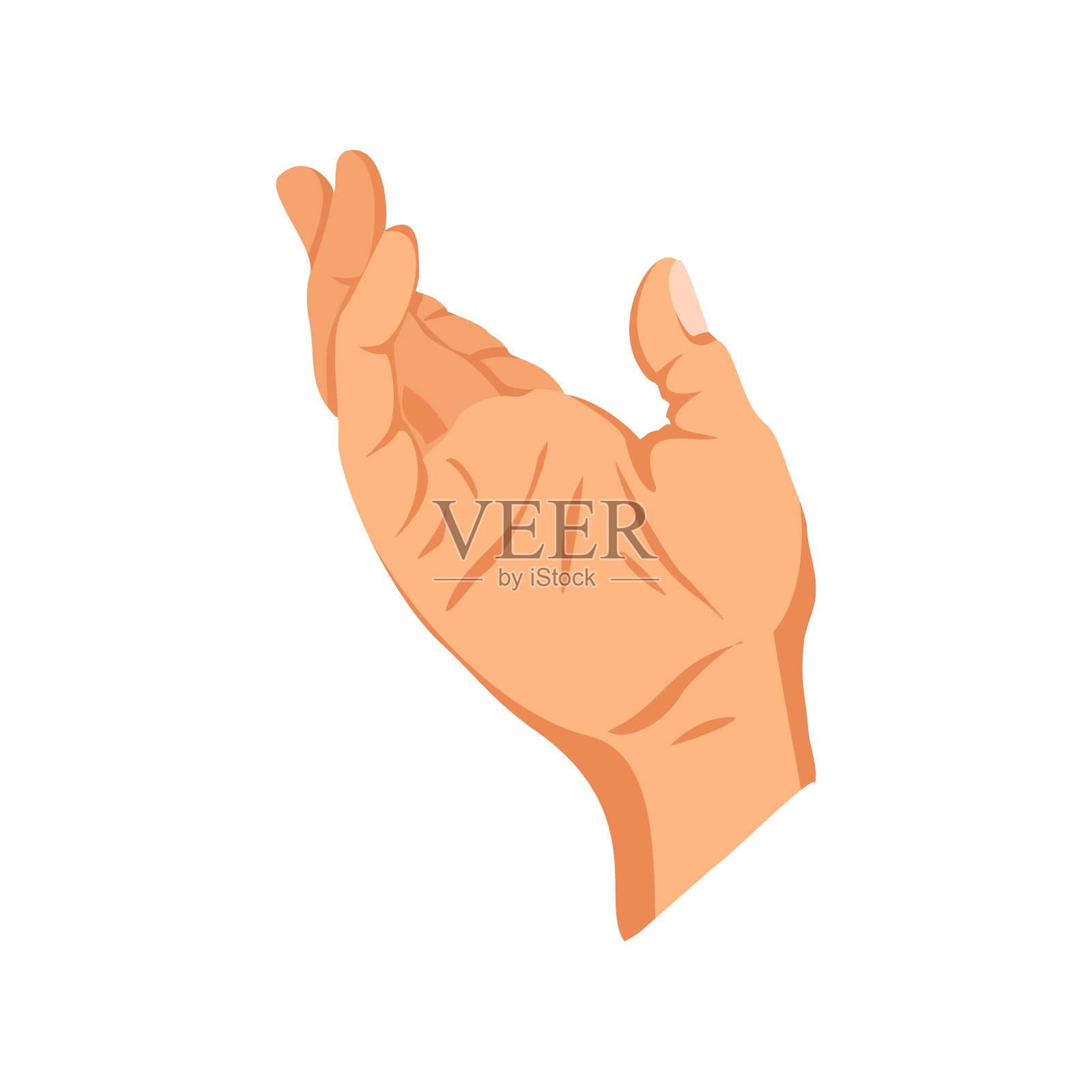 女手的迹象。人类的手指手势。手语。孤立的矢量图设计元素图片