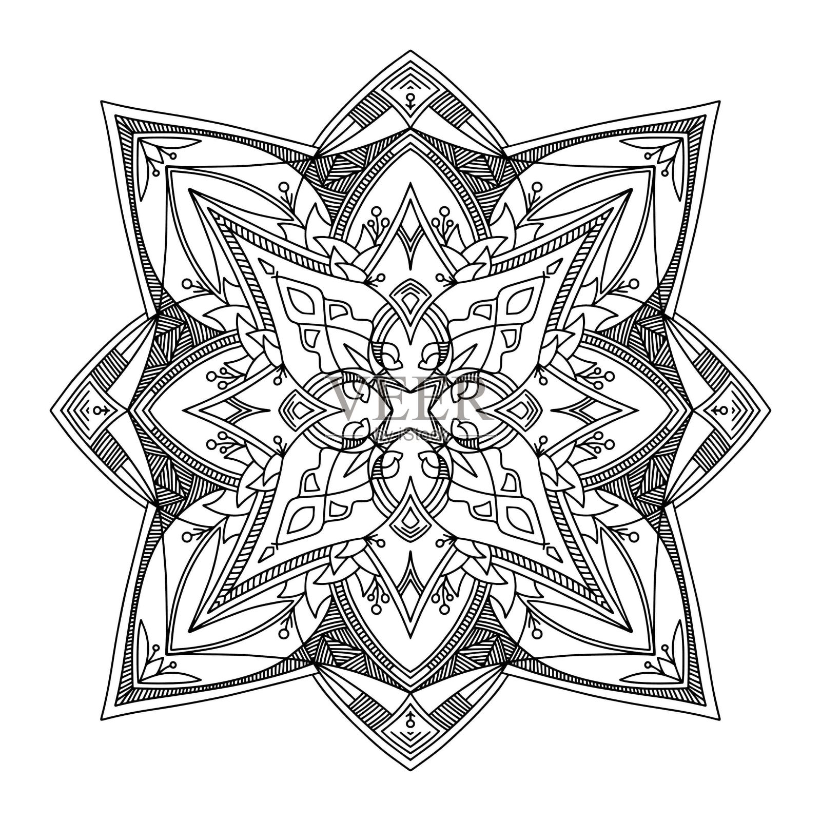 抽象的曼荼罗。插画图片素材