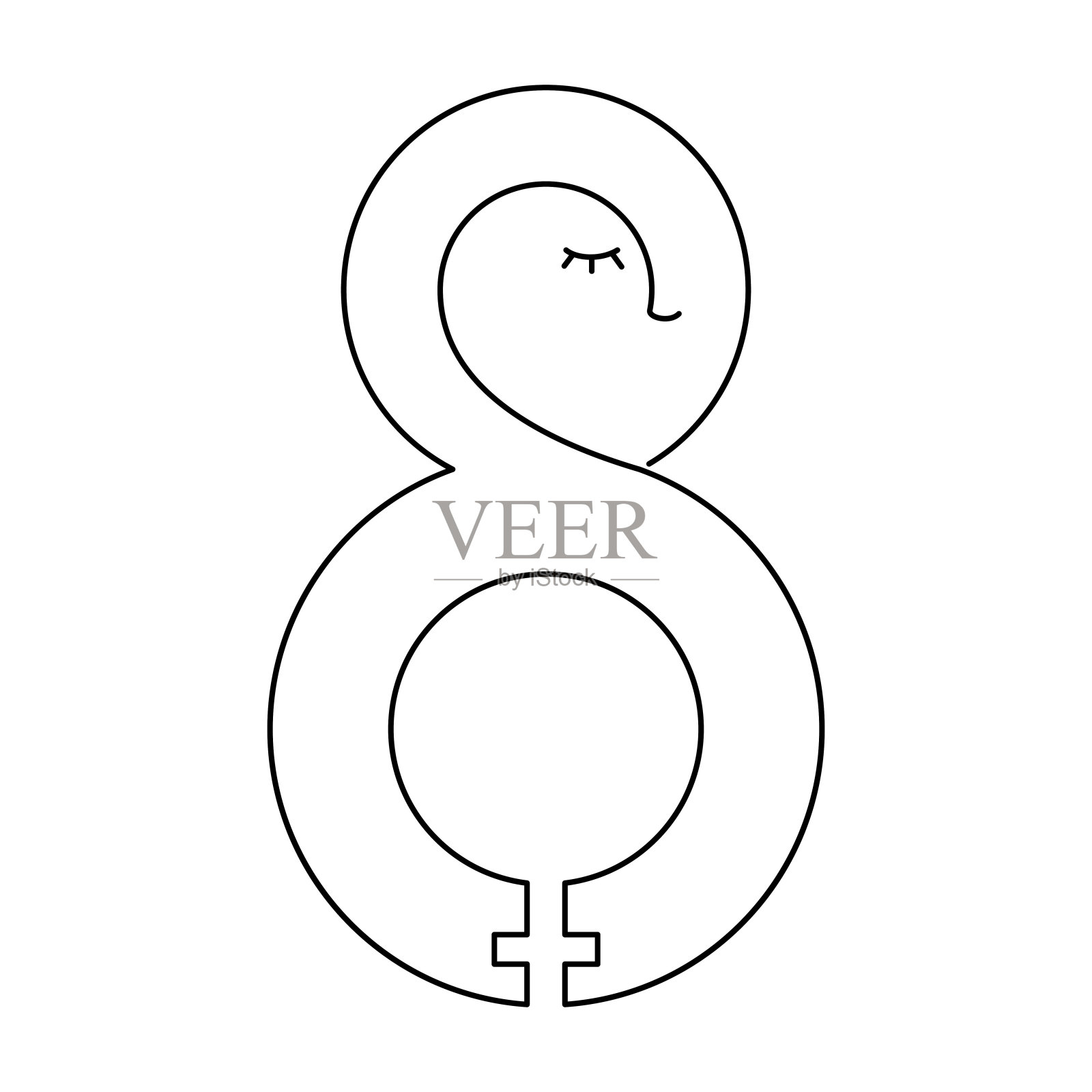 3月8日,连续行。插画图片素材