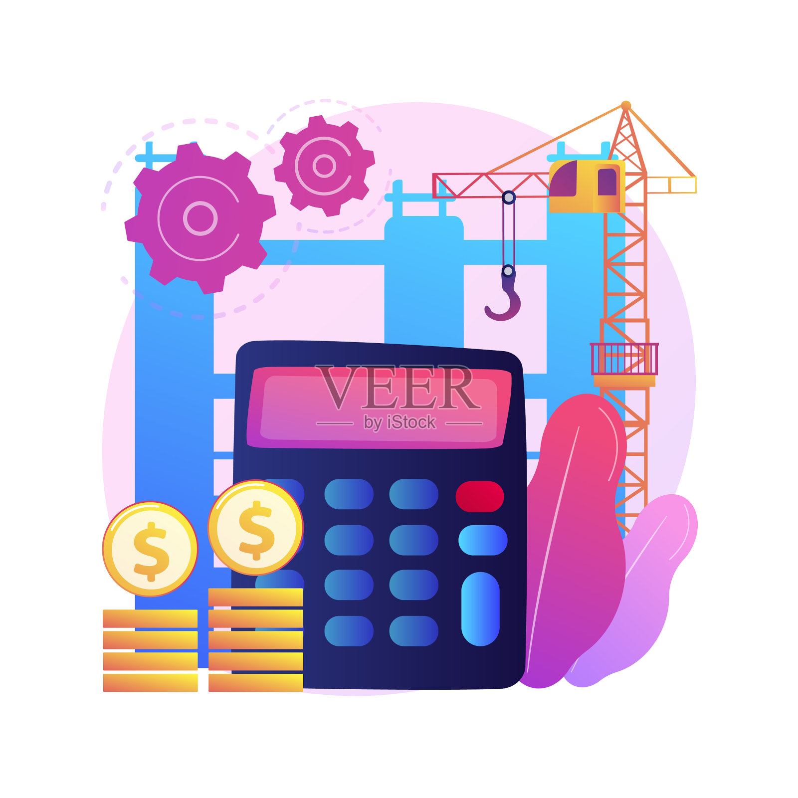 工程造价抽象概念插画图片素材