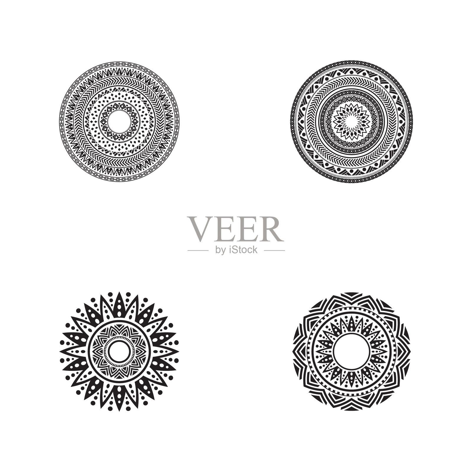 圆形图案的形式曼荼罗插画图片素材
