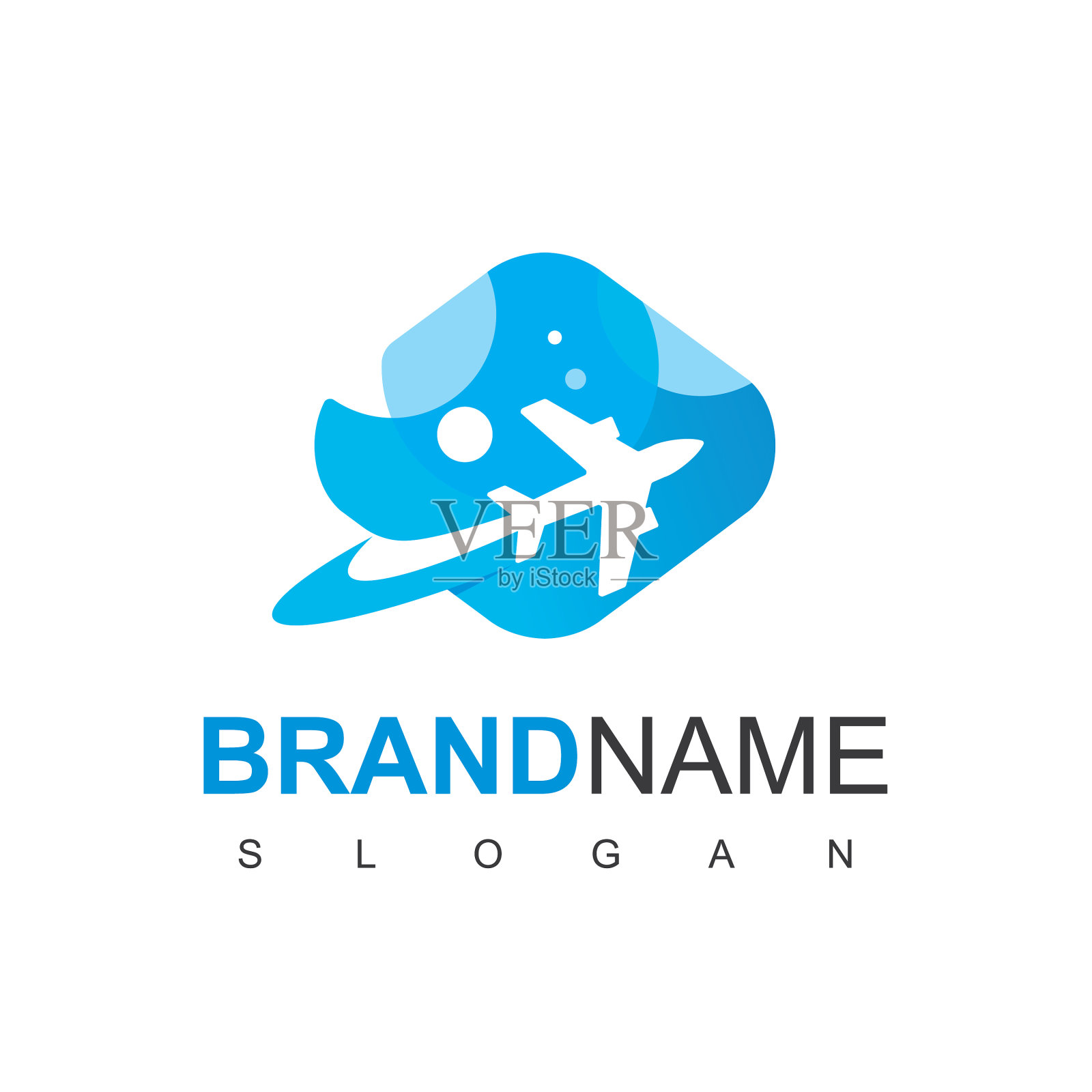 飞行飞机旅游标志设计模板插画图片素材