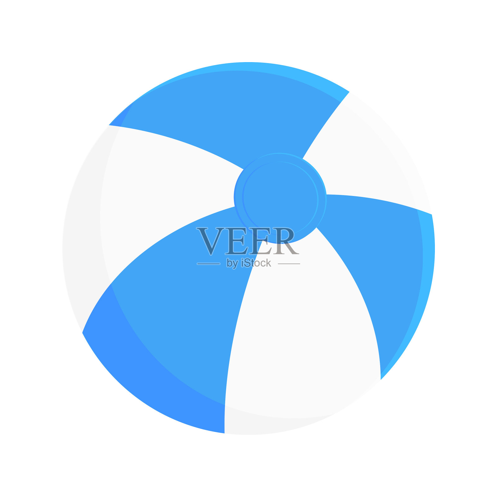 圆形沙滩球平面风格设计插画图片素材