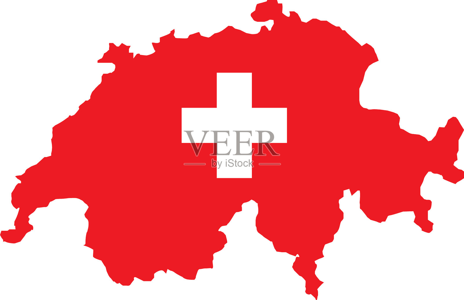 瑞士地图的国家插画图片素材