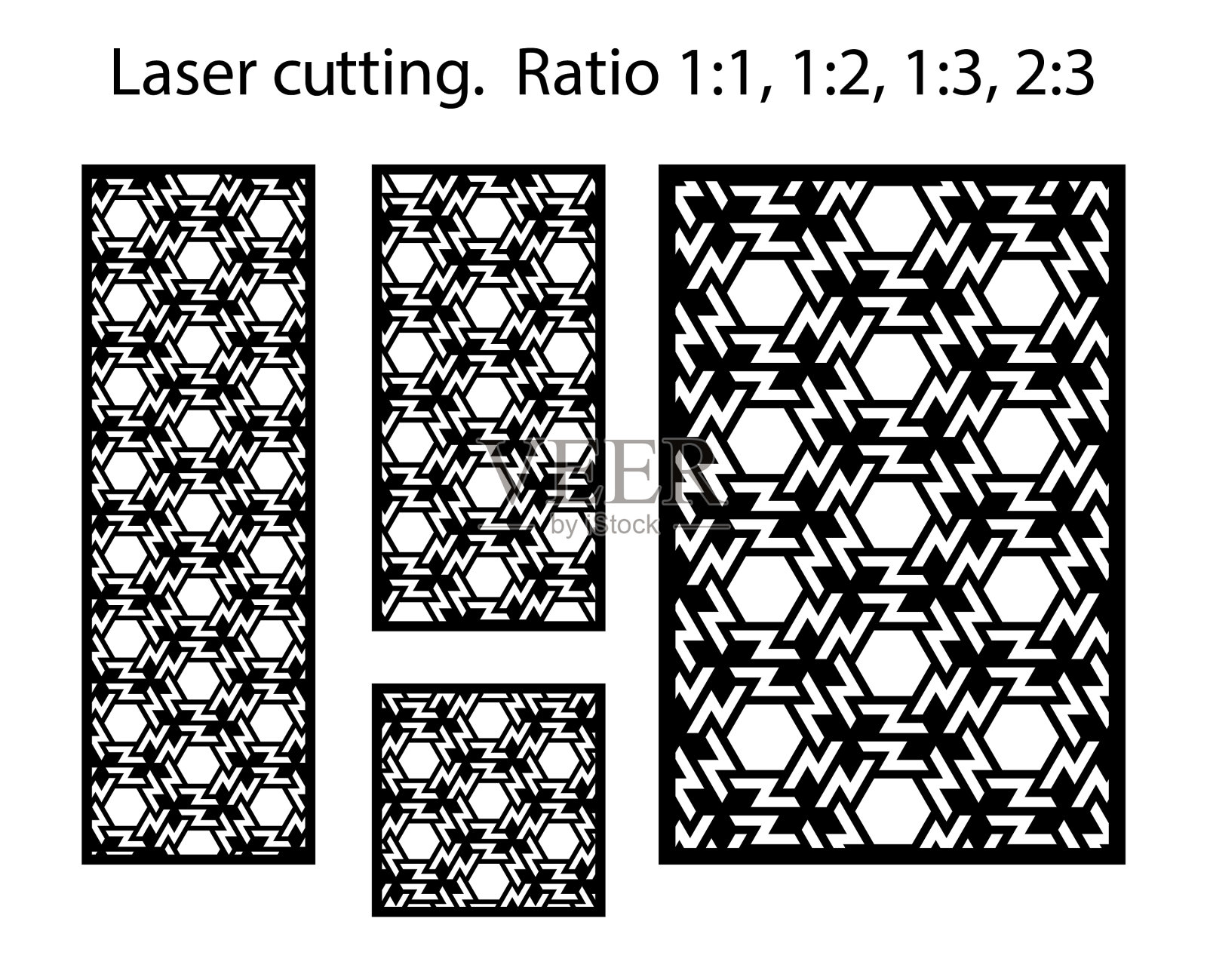 遮阳屏私密性栅栏模板激光切割插画图片素材