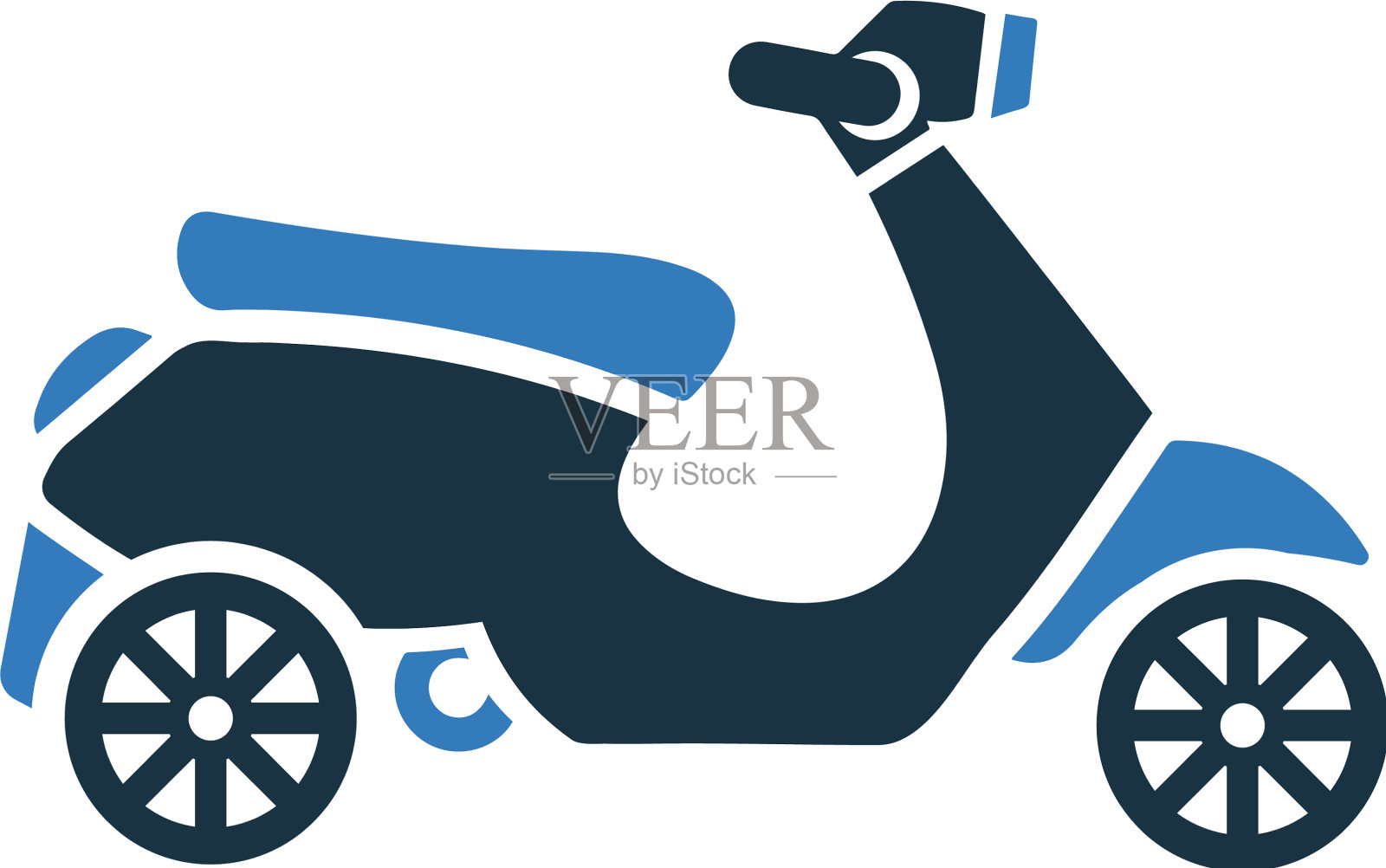 摩托车小摩托车图标设计是孤立的一个插画图片素材