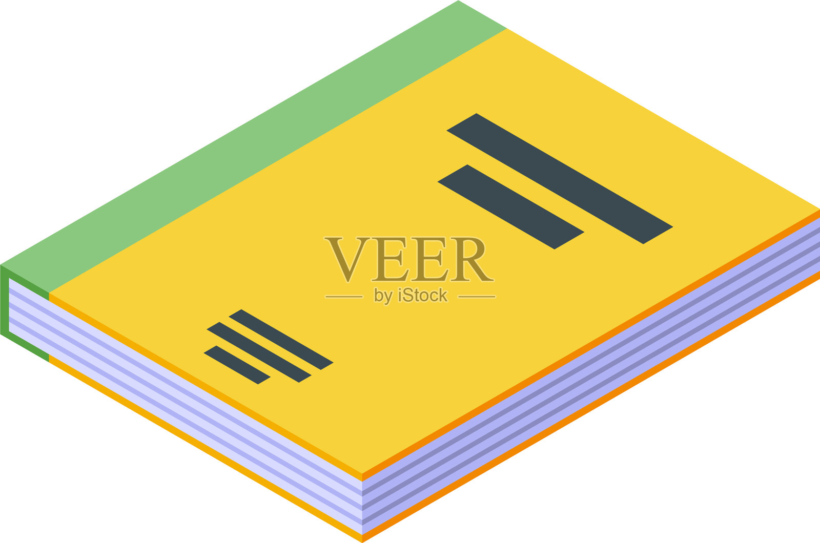 敬老院读书图标等距式插画图片素材