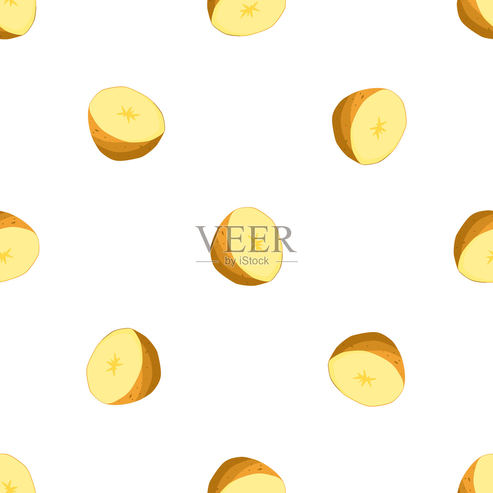 主题上鲜艳的图案是棕色的土豆插画图片素材