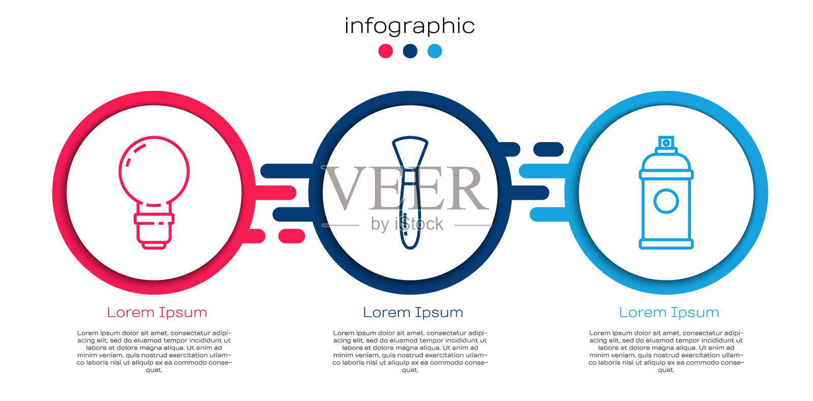 设灯刷和喷漆线插画图片素材