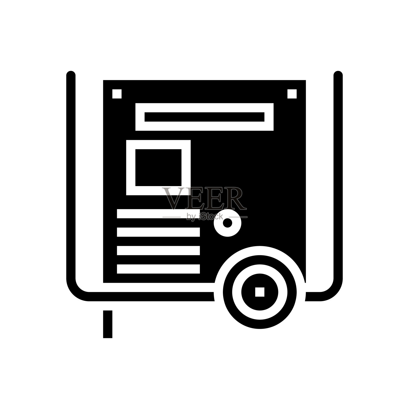 变压器电气设备字形图标矢量插图图标素材