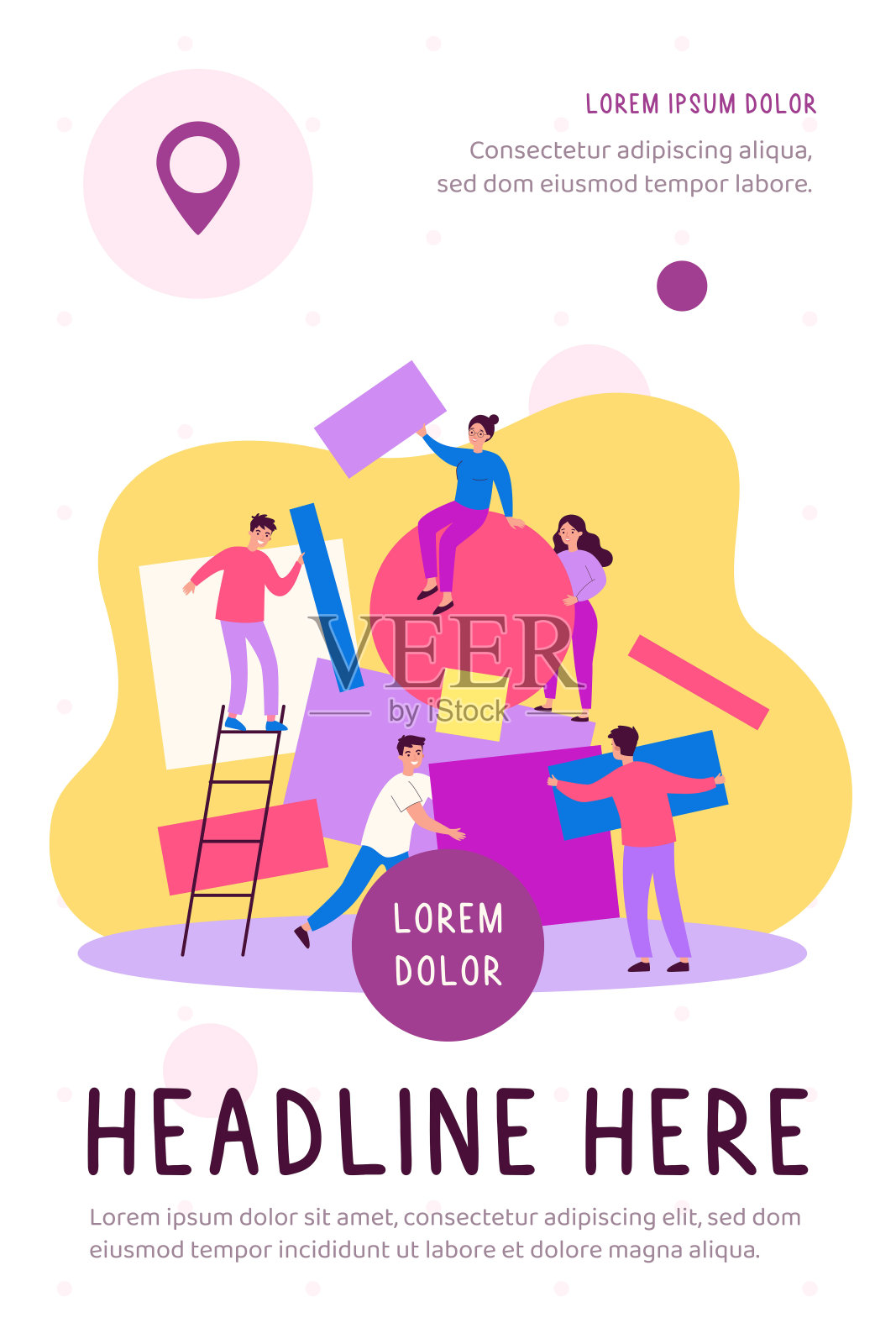 在抽象理念上团队合作设计模板素材