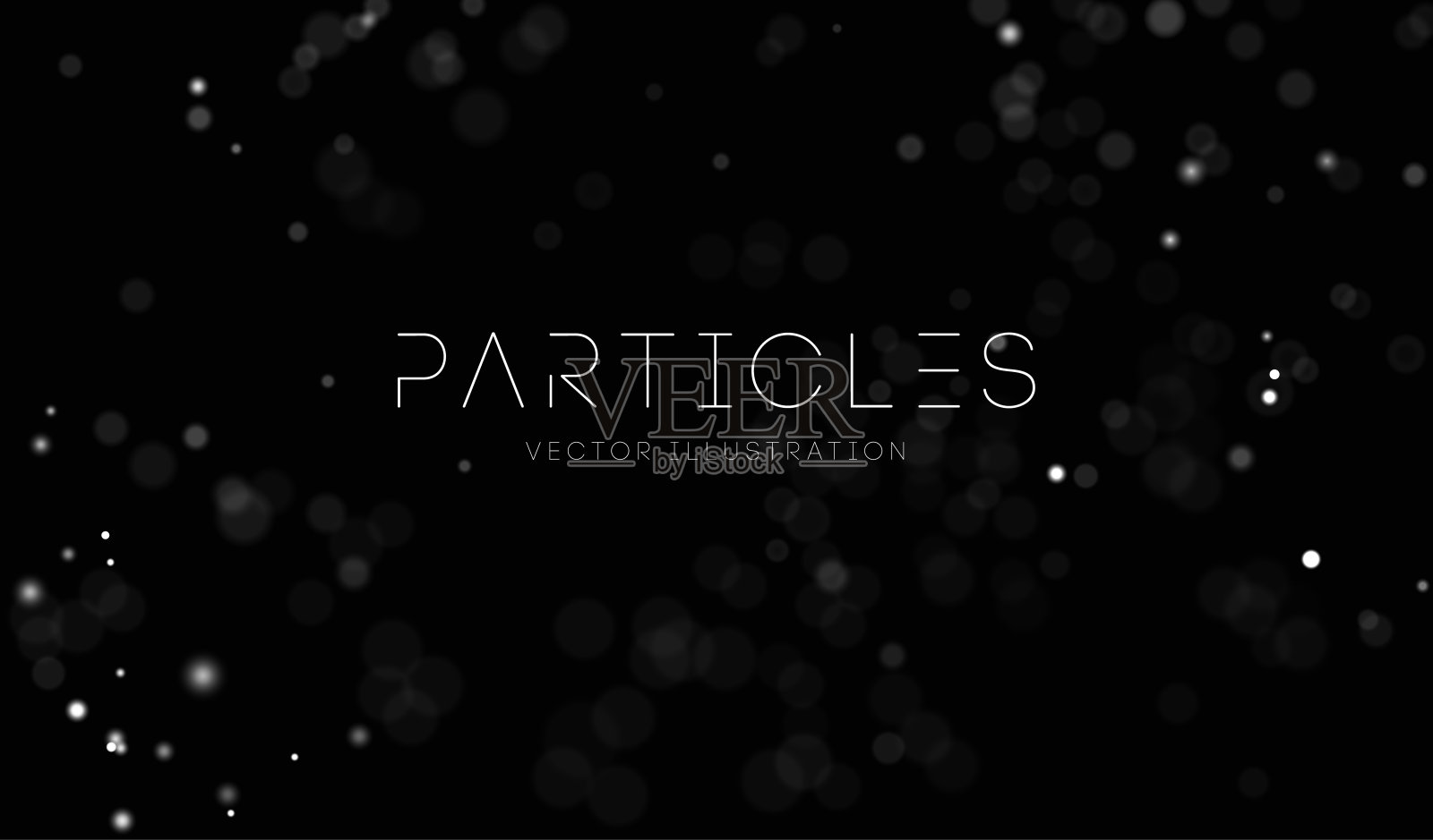 黑色背景上的白色粒子。白数据散焦尘埃抽象矢量。每股收益10插画图片素材