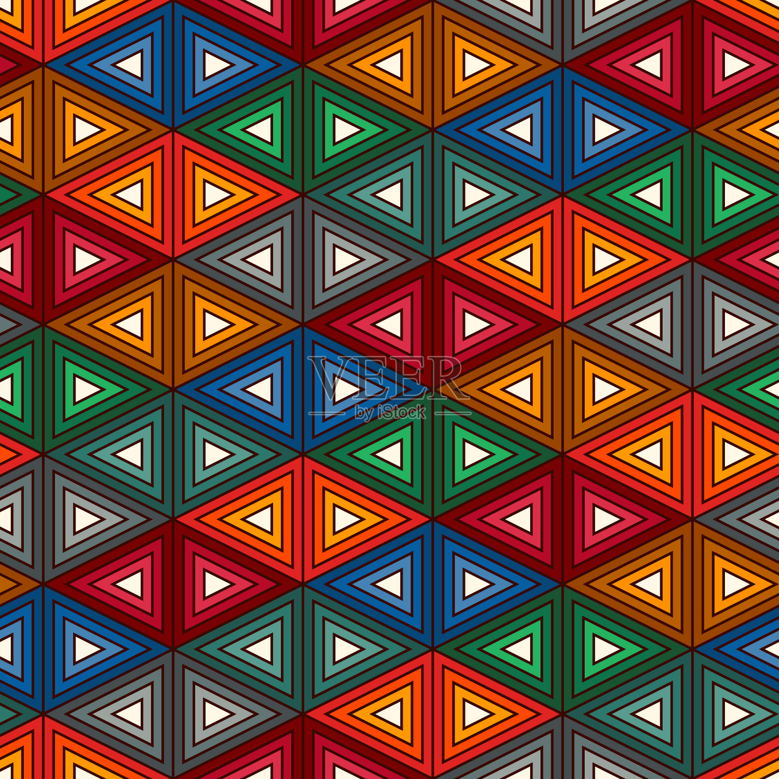 当代网格模式。三角形图案。重复几何图形,线条点缀。现代抽象背景。无缝的表面设计。民族风格的壁纸。数码纸,纺织品印刷。插画图片素材