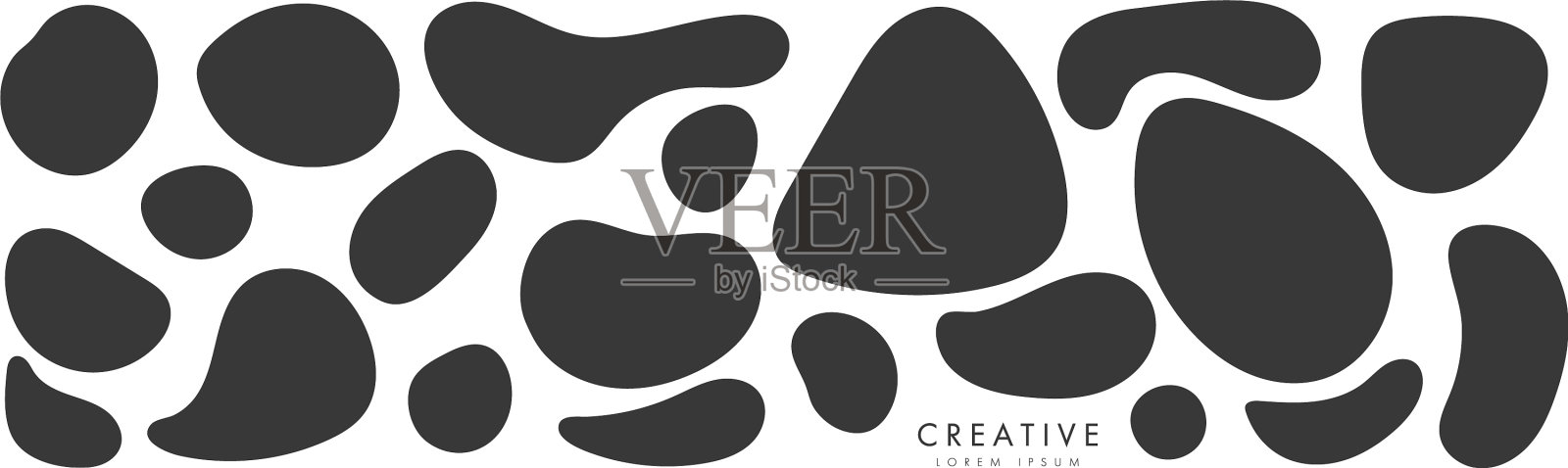 孟菲斯风格的液体抽象元素插画图片素材