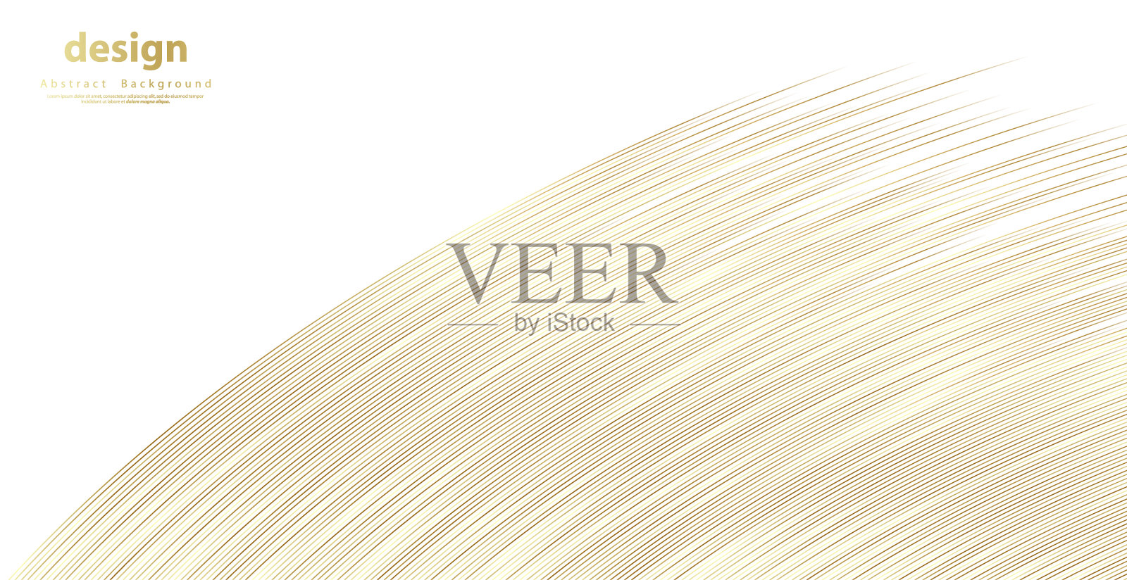 抽象的黄金豪华波浪线背景-简单的纹理为您的设计。渐变背景。现代装饰网站,海报,横幅,EPS10矢量插画图片素材