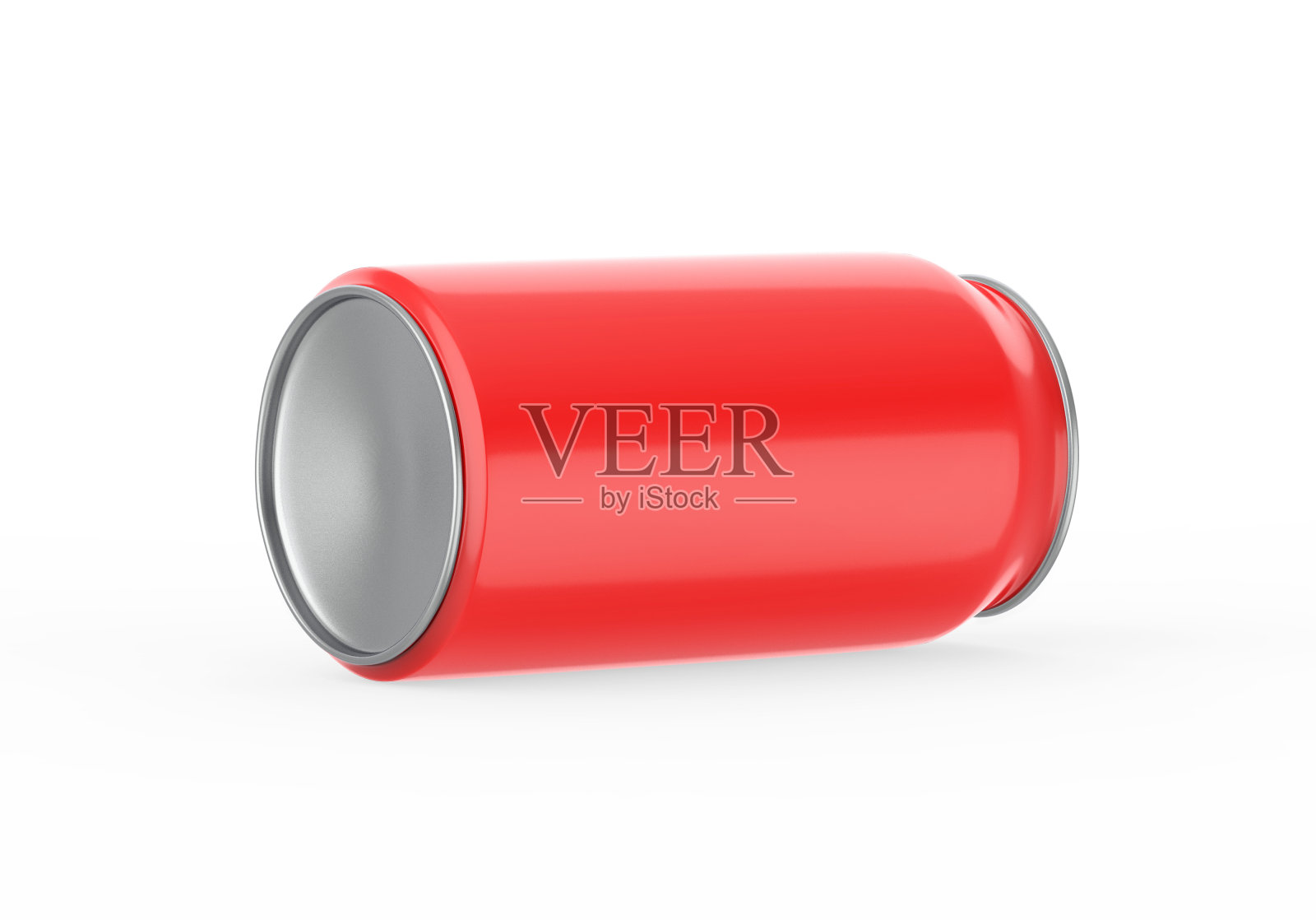 红色可以模拟啤酒,酒精,果汁,能量饮料和汽水,铝金属可以模拟孤立的白色背景,3d插图照片摄影图片