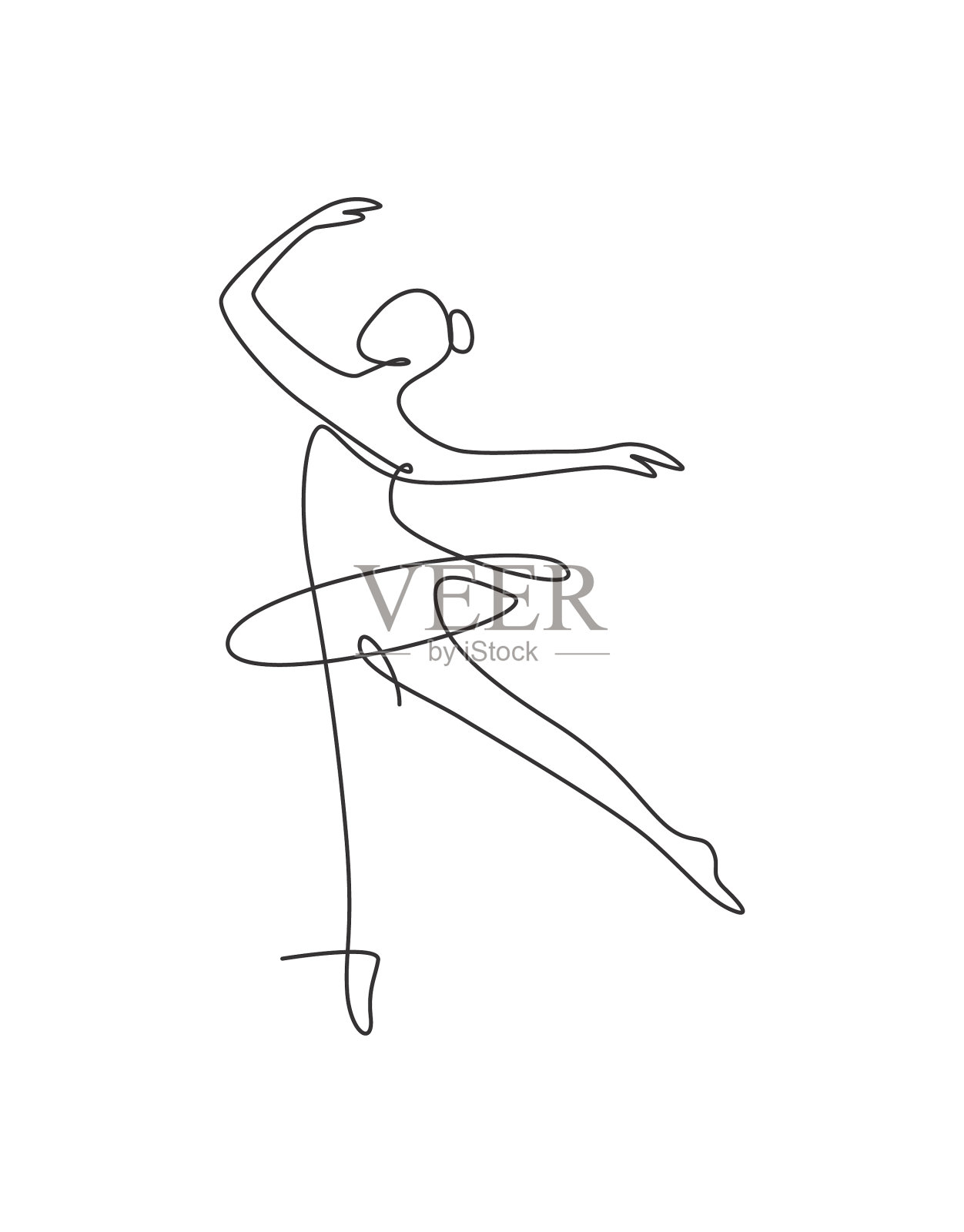 一条画着性感女芭蕾舞演员的线设计元素图片