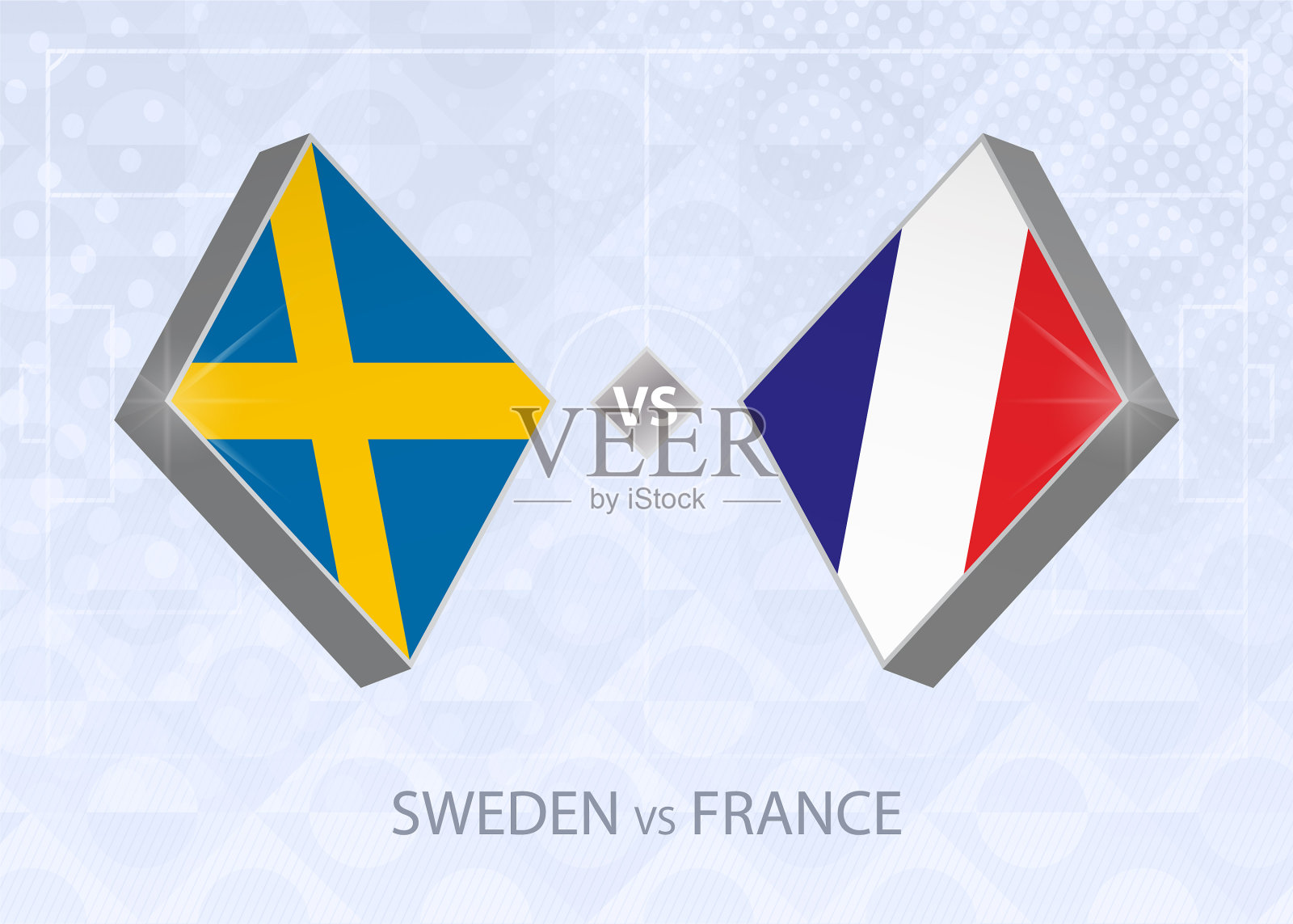 瑞典队对法国队是欧洲第三组插画图片素材