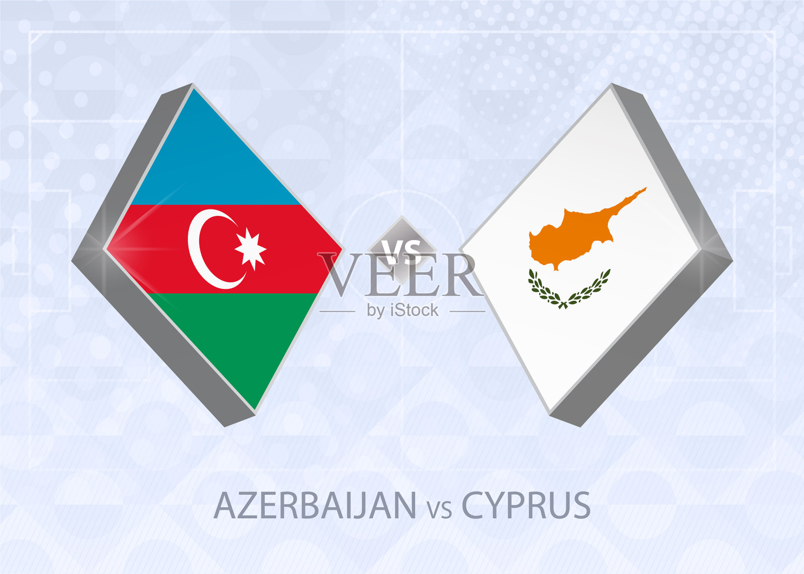 阿塞拜疆vs塞浦路斯欧洲c联赛第一组插画图片素材