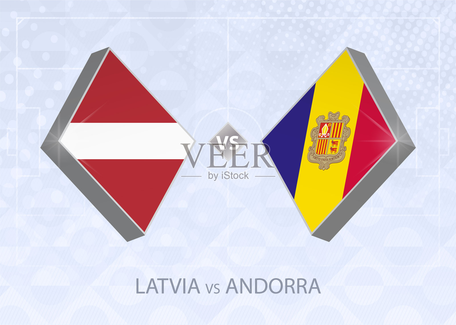 拉脱维亚vs安道尔欧洲d级联赛第一组插画图片素材