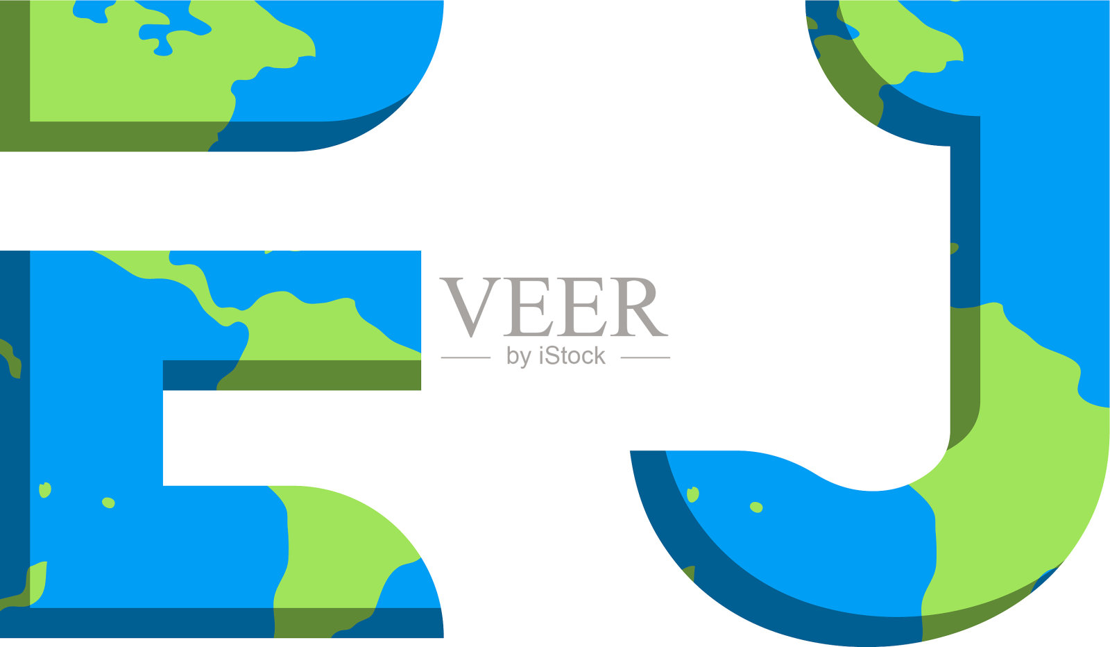 最初的ej标志设计与世界地图风格的标志插画图片素材