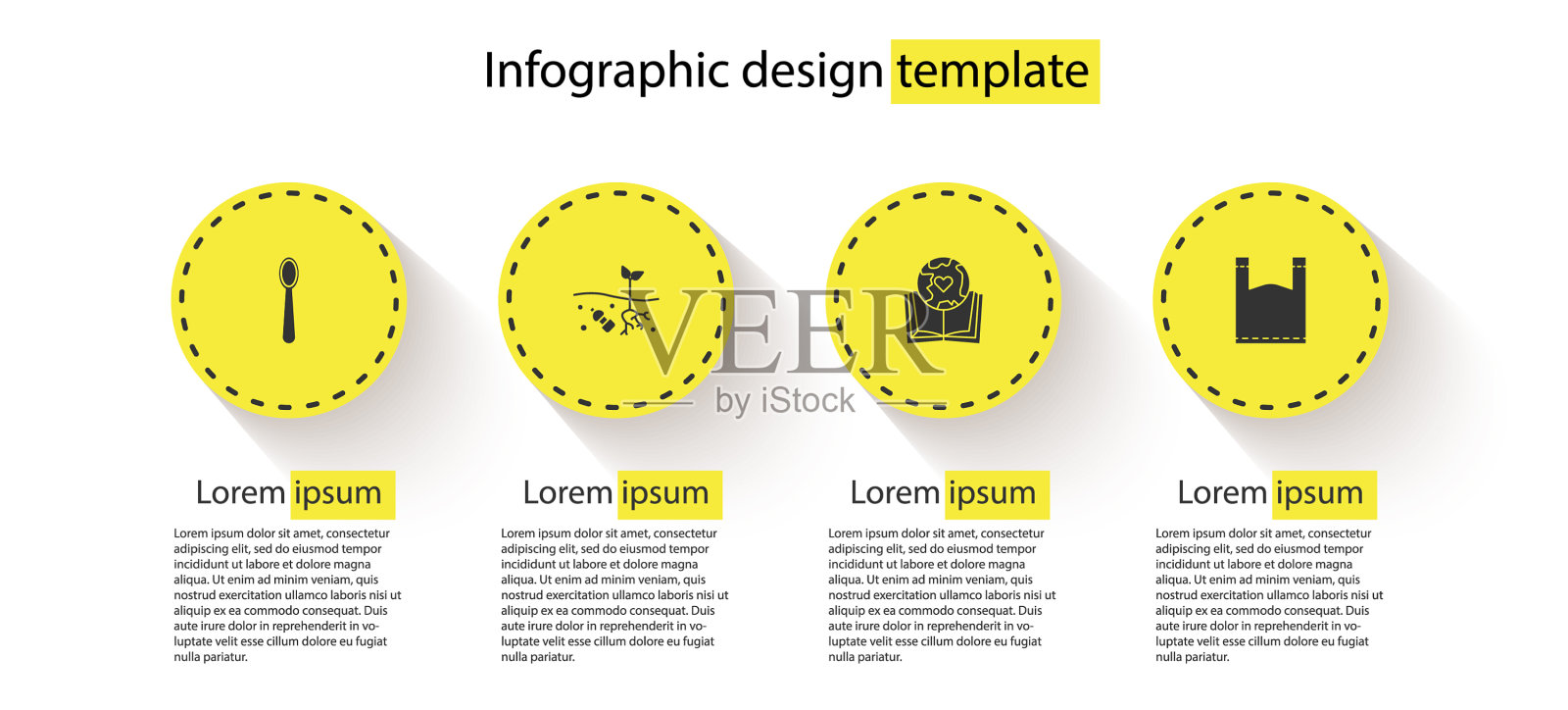 设置一次性塑料勺污染问题插画图片素材