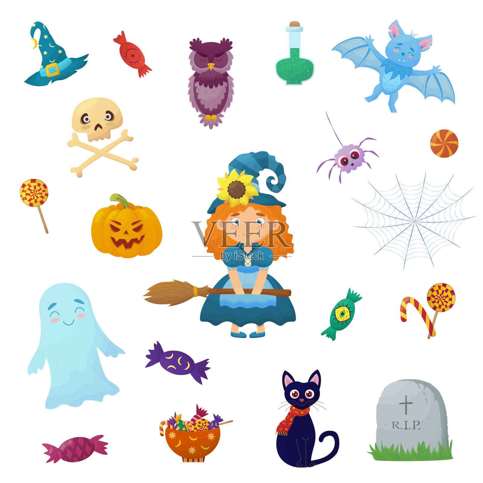 集卡通万圣节图标素材