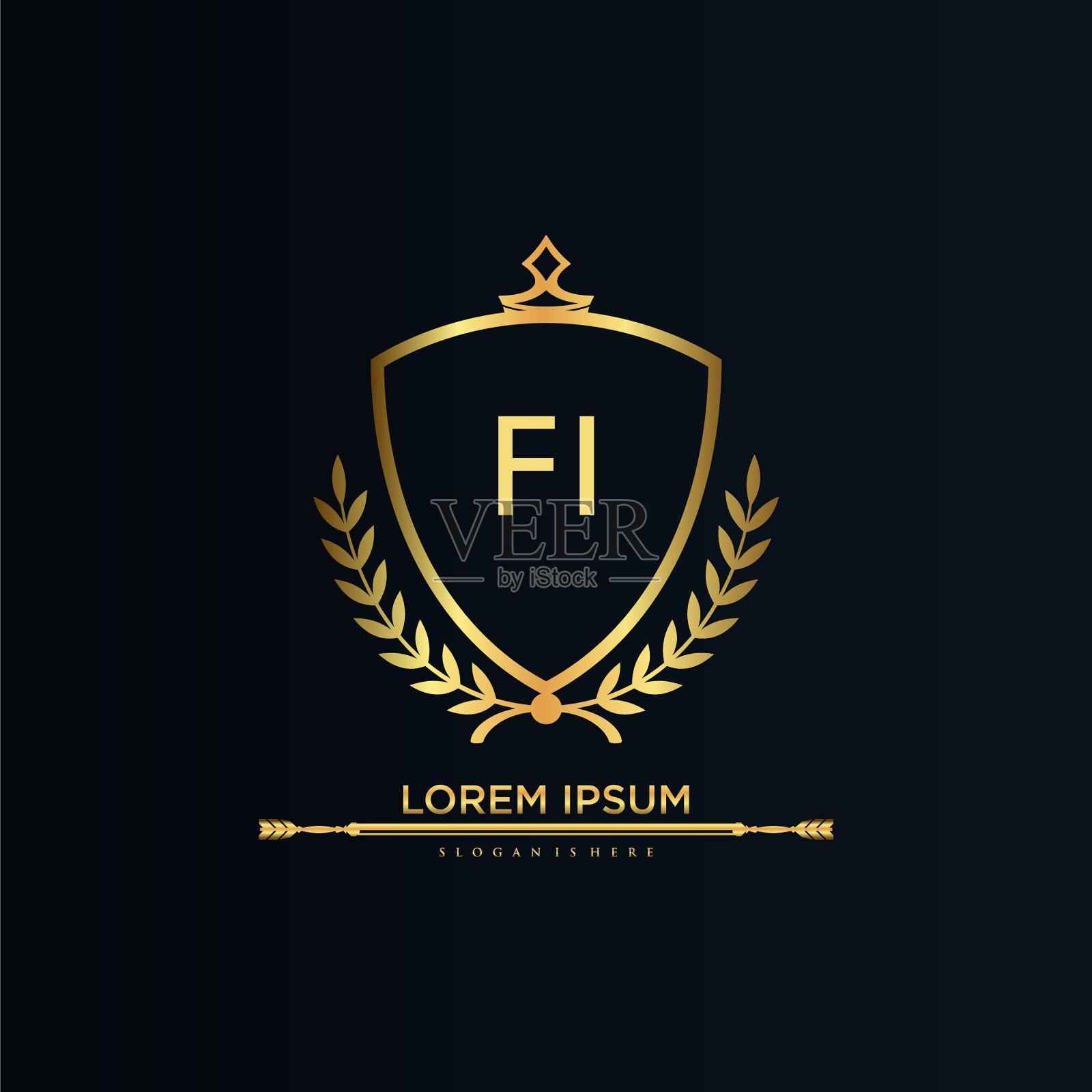 信首字母与皇家模板优雅插画图片素材