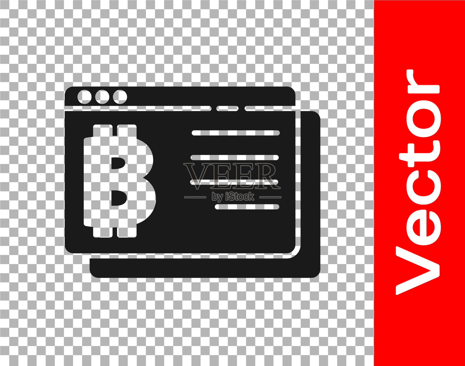 黑色加密货币比特币图标孤立插画图片素材