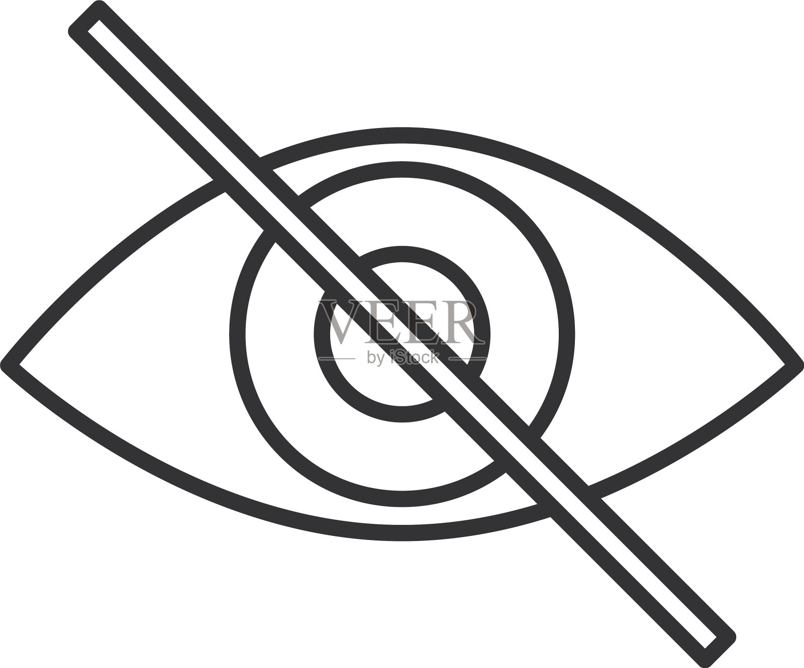 盲人残眼不看世界残障日图标素材