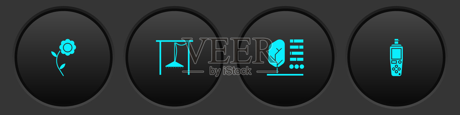 设置花卉自动喷灌装置图标素材