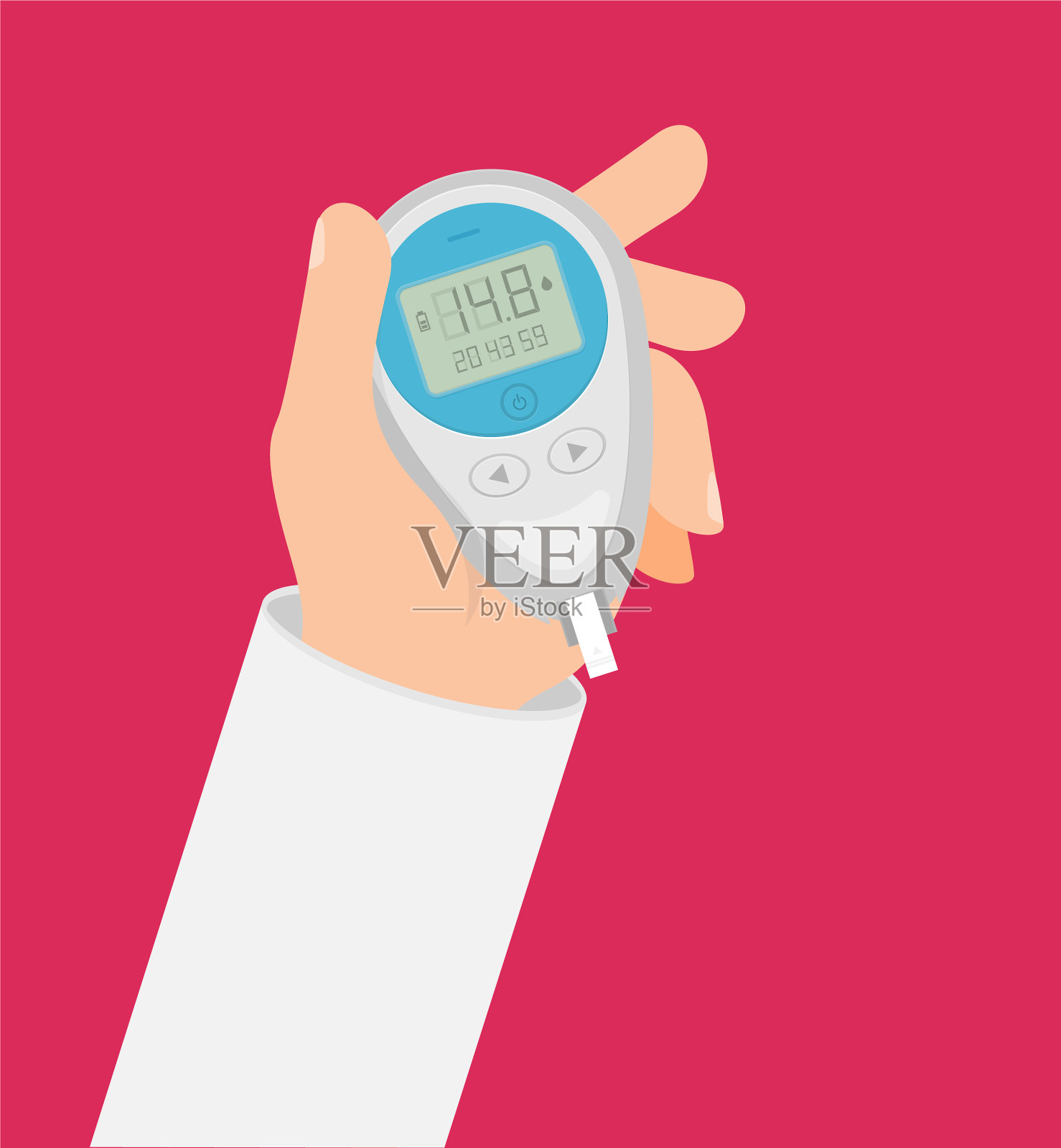 血糖测试家用血糖仪插画图片素材