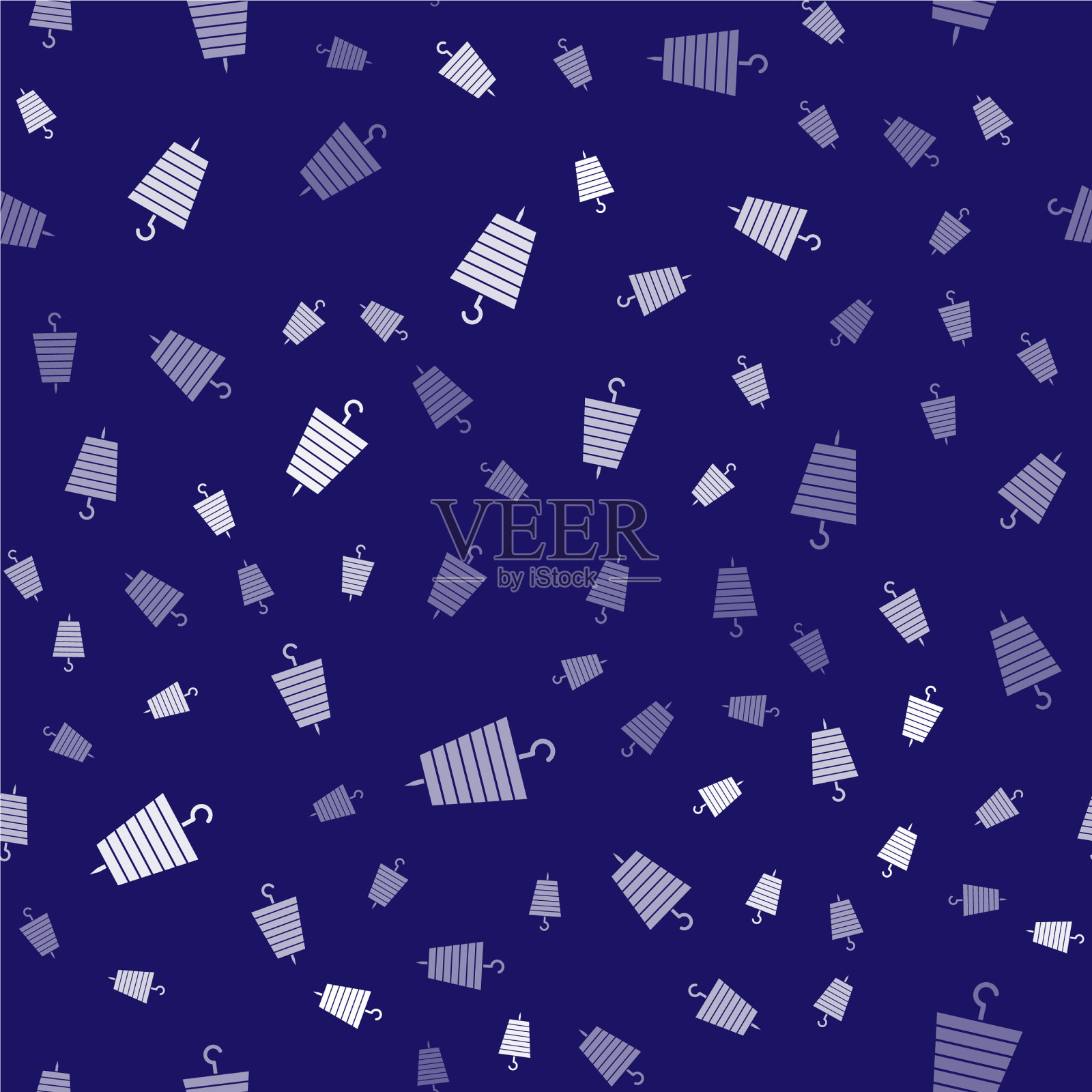 白色烤羊肉串上串棍图标插画图片素材