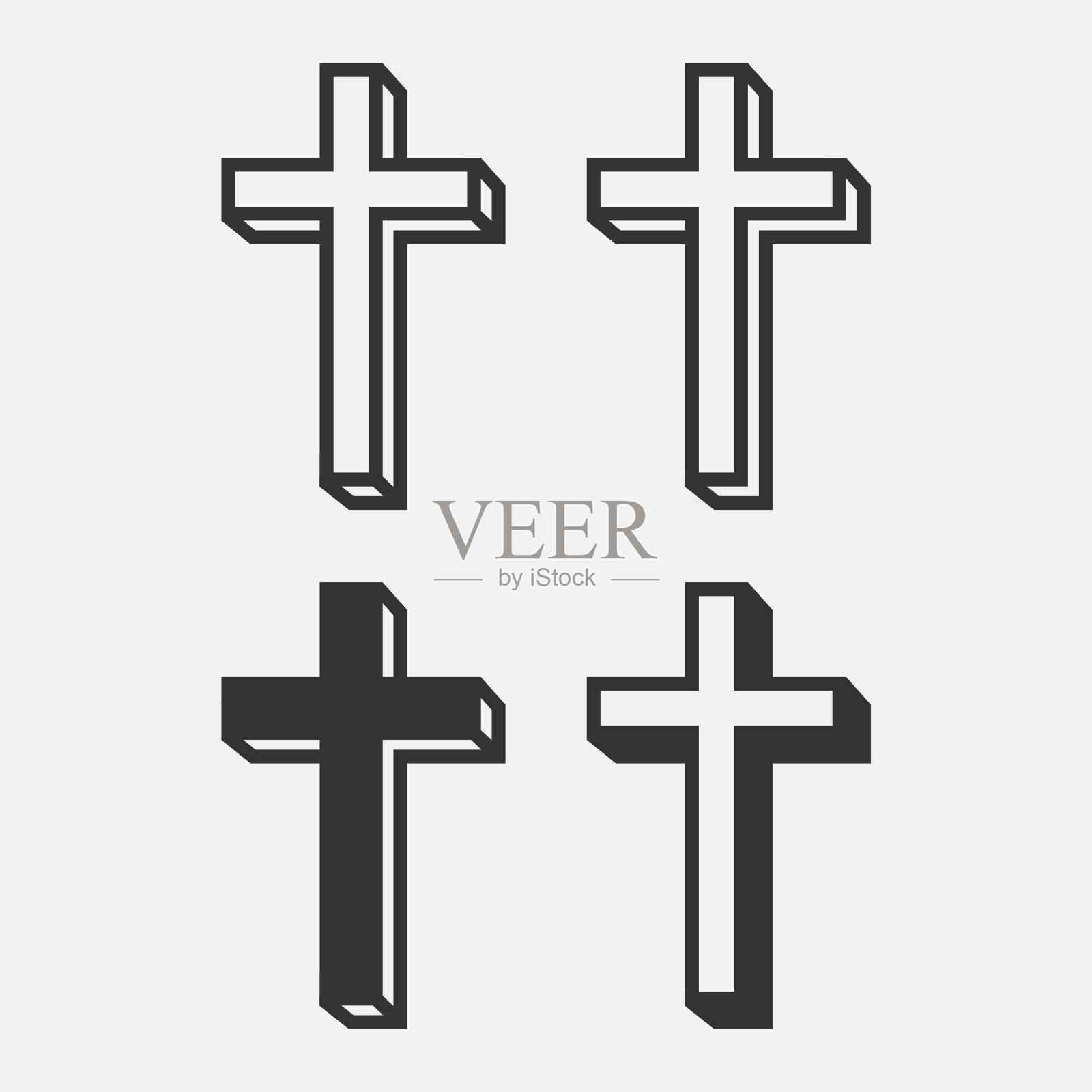 基督教十字图标标志应用程序,UI。矢量插图。插画图片素材