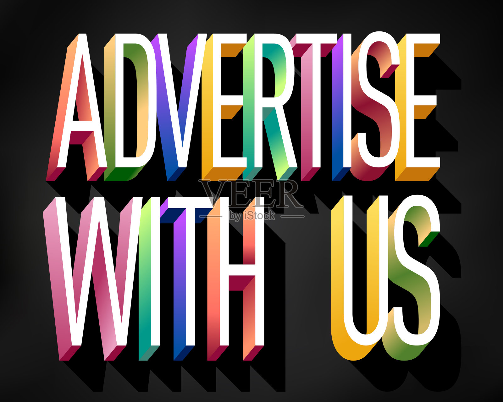 彩色插图的“广告与我们”文字插画图片素材