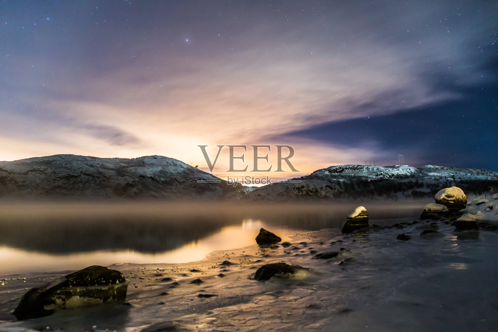 挪威-北极光-北极光-雪旅馆-冬天照片摄影图片