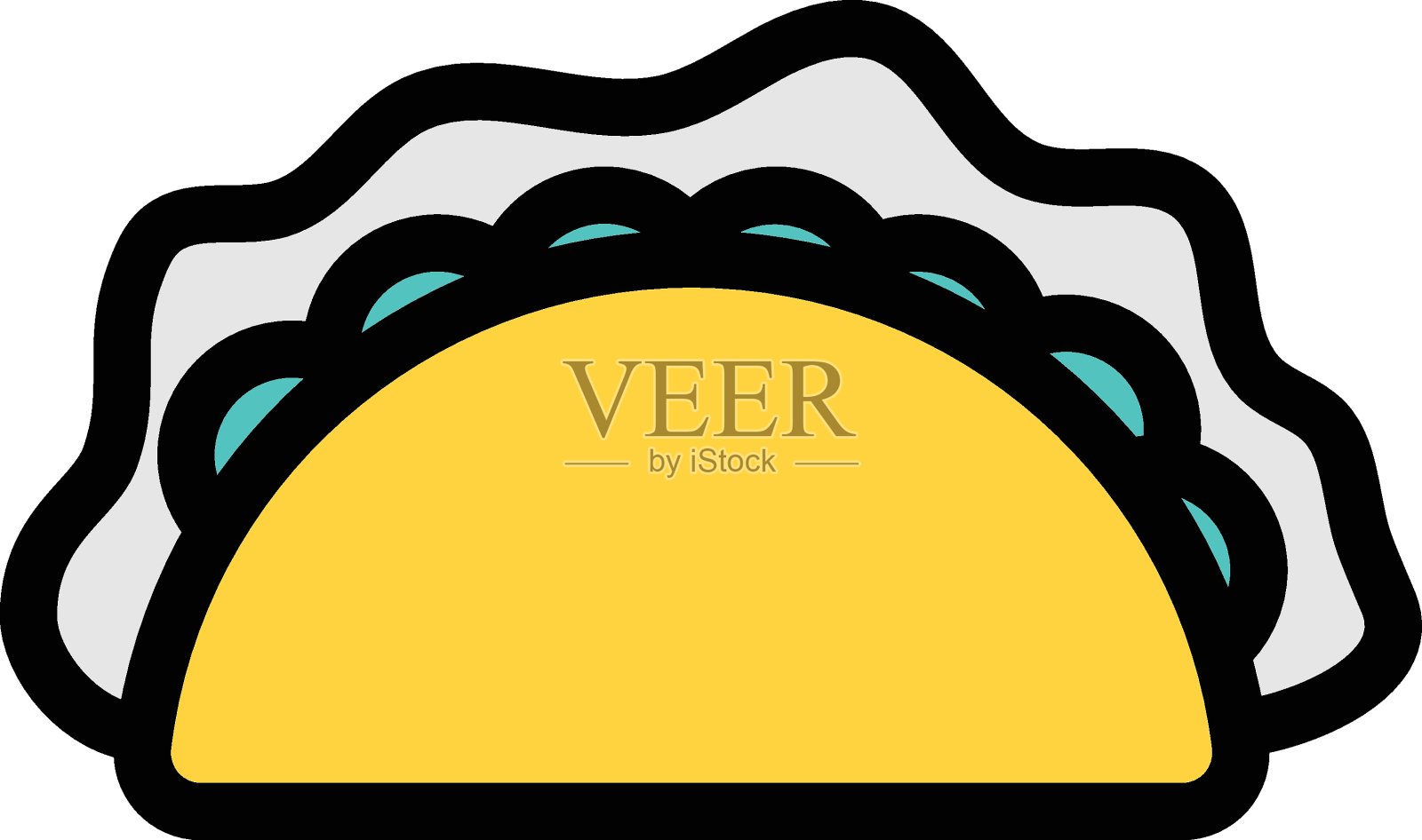 吃沙瓦玛插画图片素材