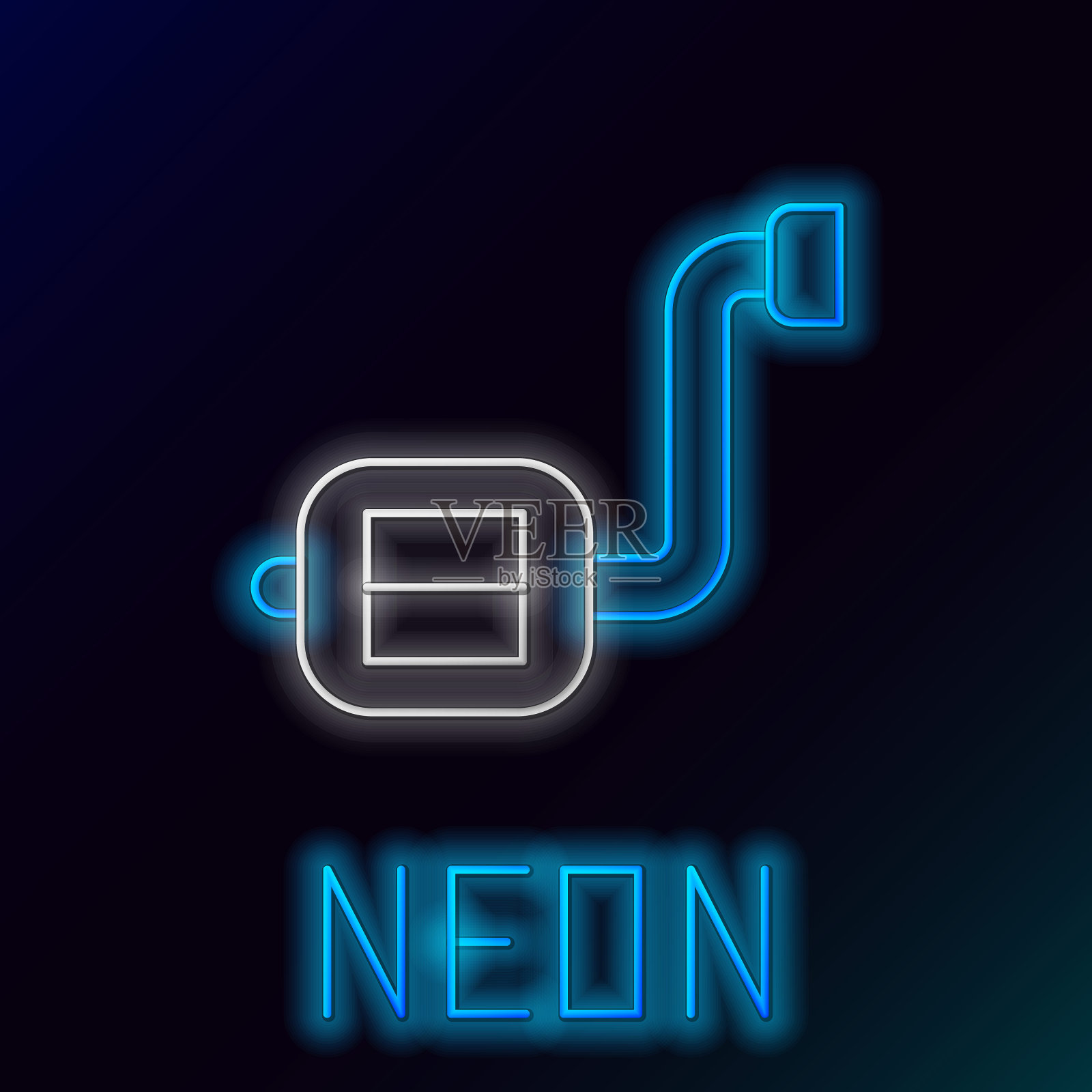 发光的霓虹灯线自行车踏板图标孤立在黑色背景。色彩斑斓的轮廓的概念。向量插画图片素材