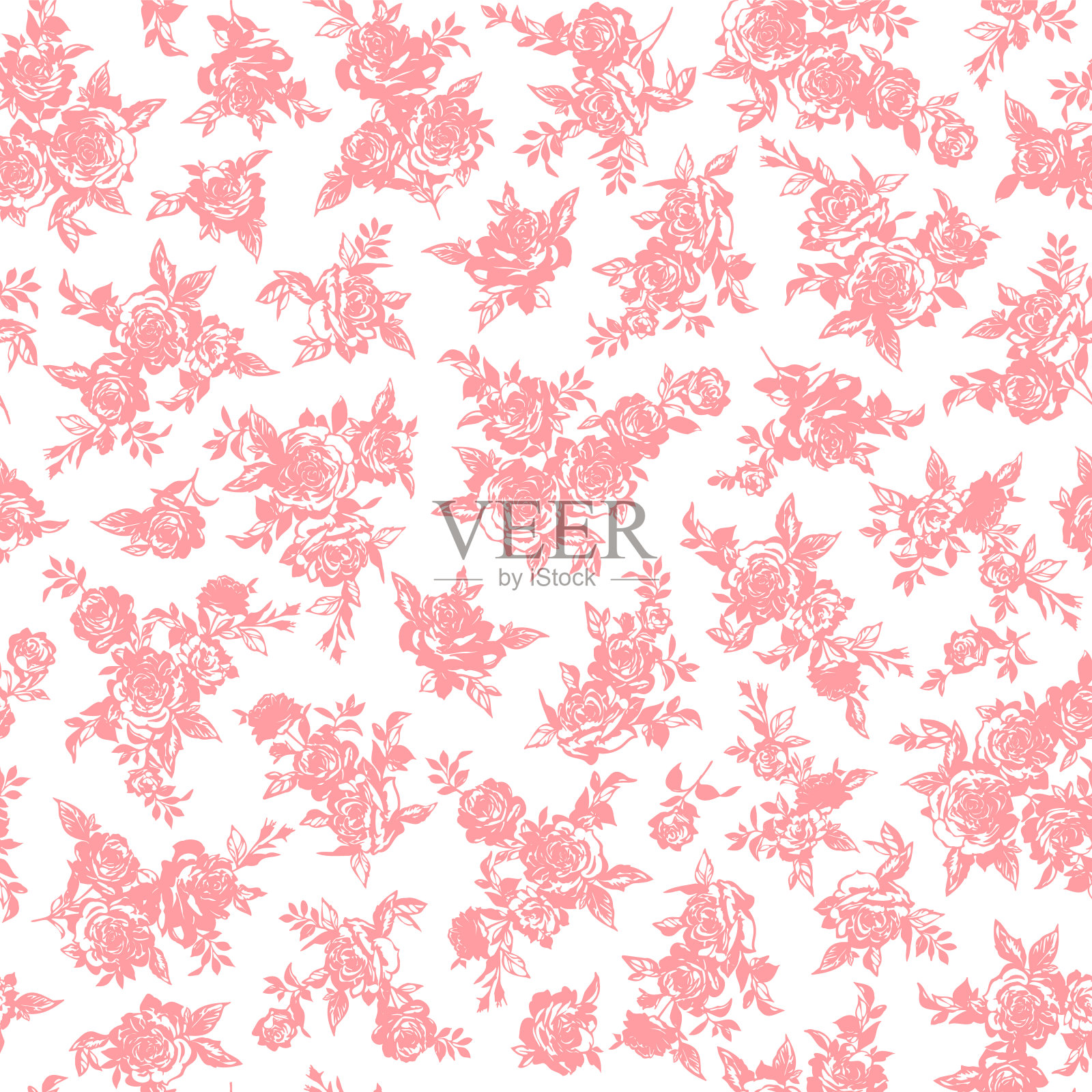 一束美丽的玫瑰,插画图片素材