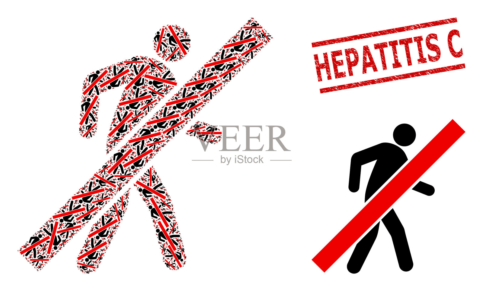 停止行走的人组成停止行走的人插画图片素材