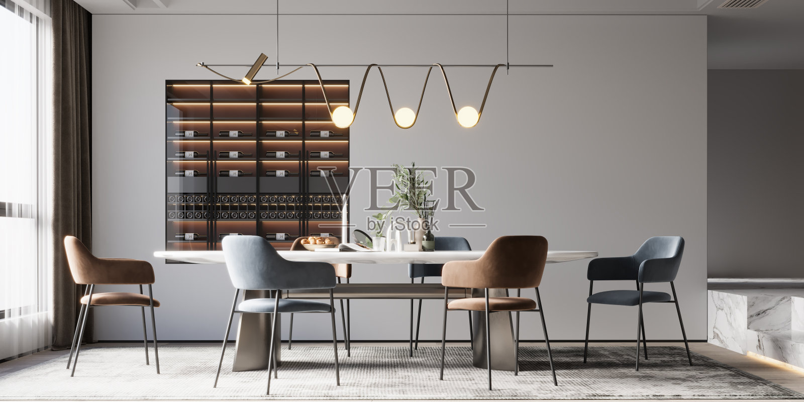 室内餐厅墙面模型照片摄影图片