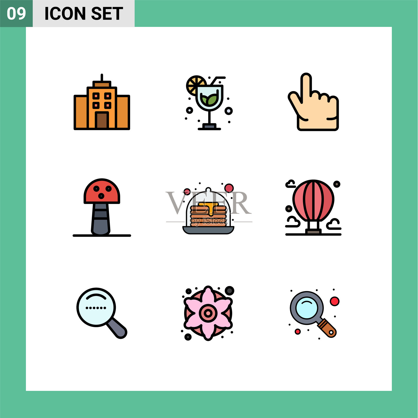 股票图标包9行符号和符号图标素材