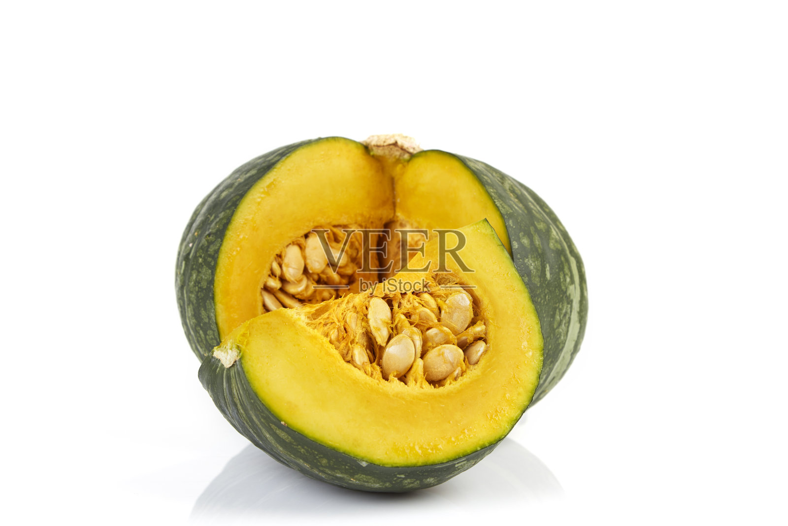 白色背景上孤立的日本南瓜照片摄影图片