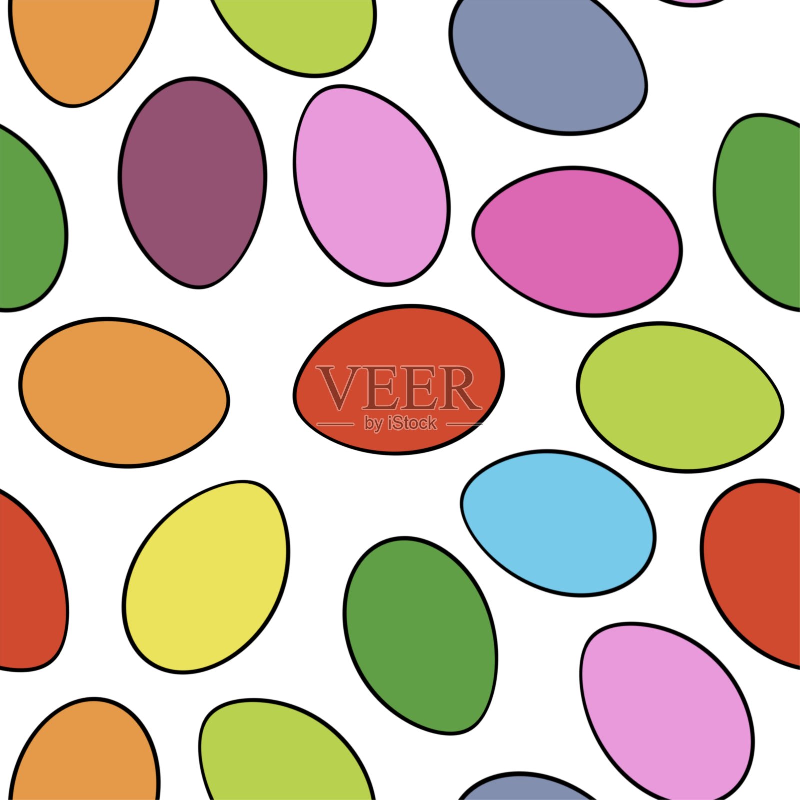 复活节彩蛋缤纷的春天节日插画图片素材