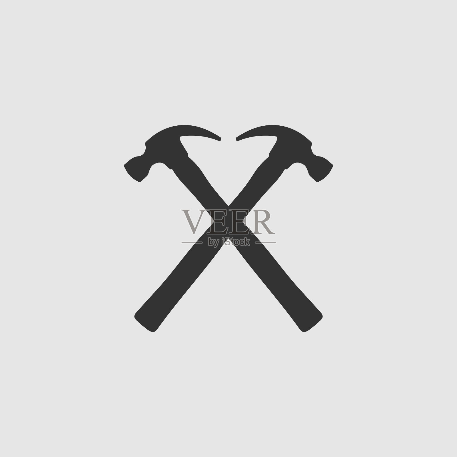 矢量简单孤立交叉锤图标插画图片素材